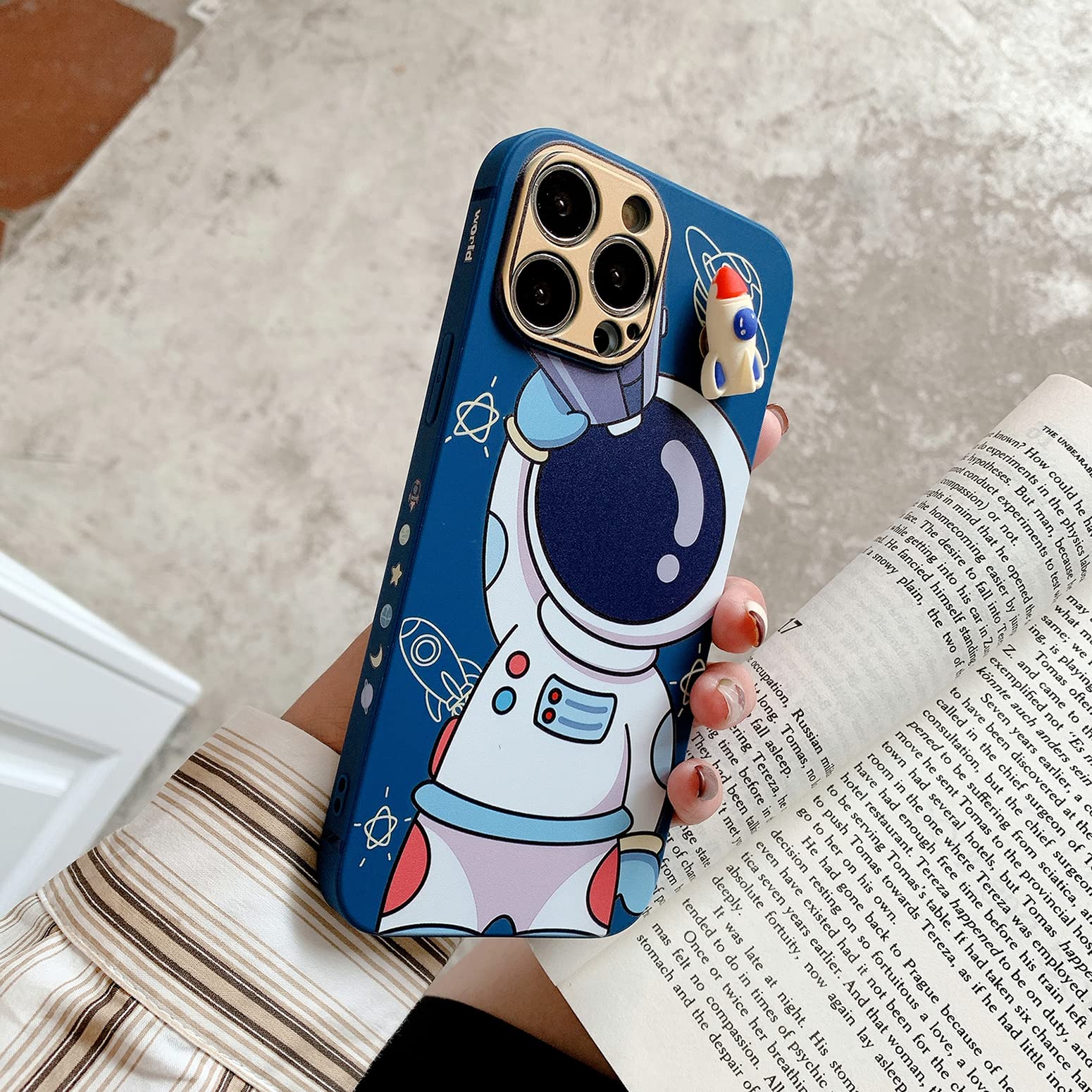 Yonds Queen For Iphone Xs Max Cute Case, Cartoon Astronaut Space Rocket Design Stylish Bumper Cover Soft Tpu Rubber Protective A