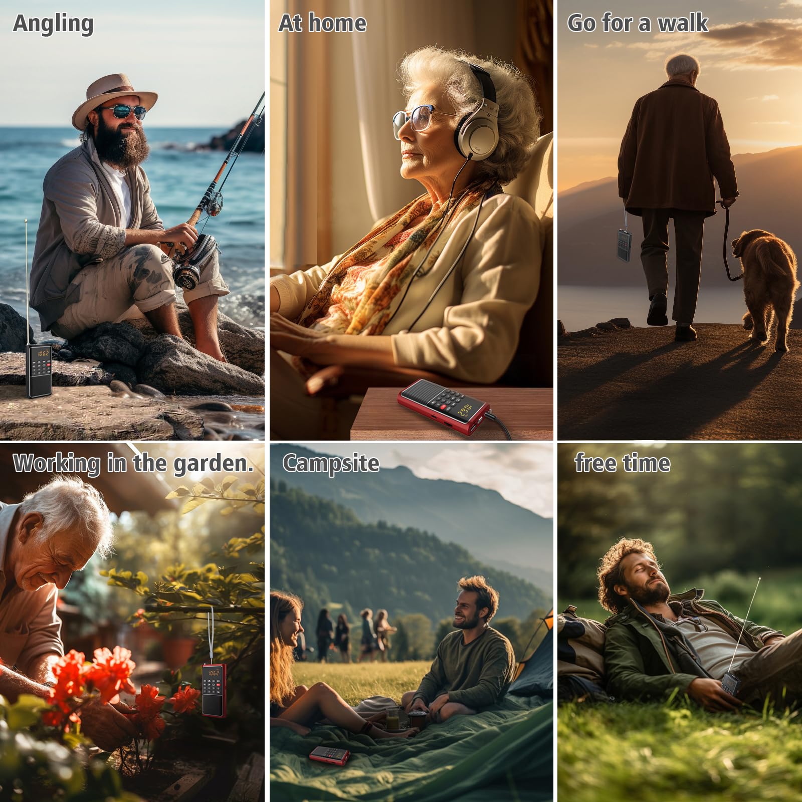 Boespatr Mini Portable Radio,Small Fm Walkman,Battery Powered Pocket Radio,Supports Usb Flash Disk,Micro Sd Card,Tf Card,Mp3 Pla