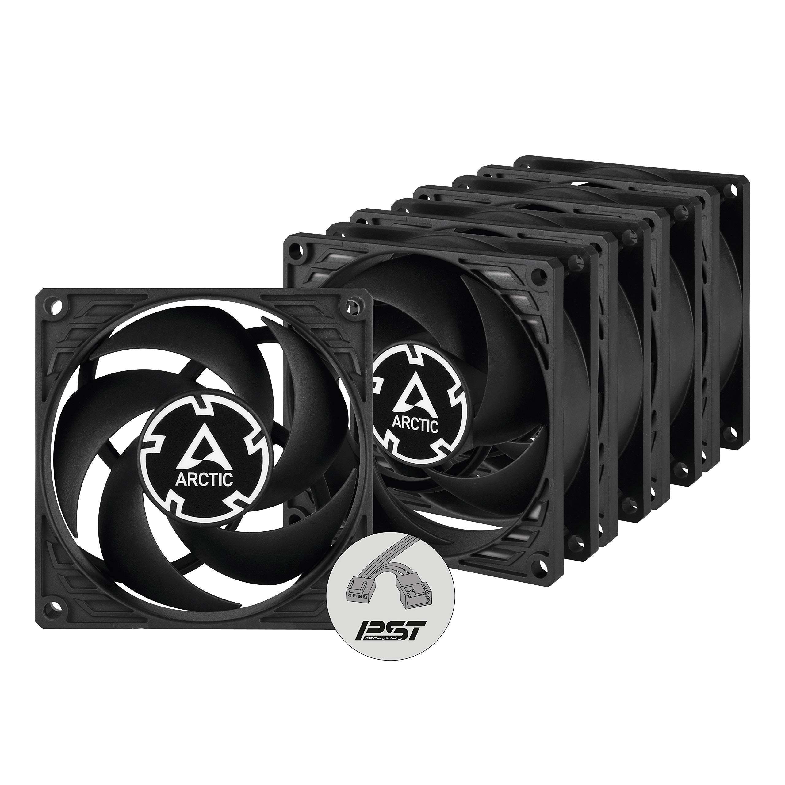 Arctic P8 Pwm Pst (5 Pack)   80 Mm Case Fan, Pwm Sharing Technology (Pst), Pressure Optimised, Quiet Motor, Computer, Fan Speed: