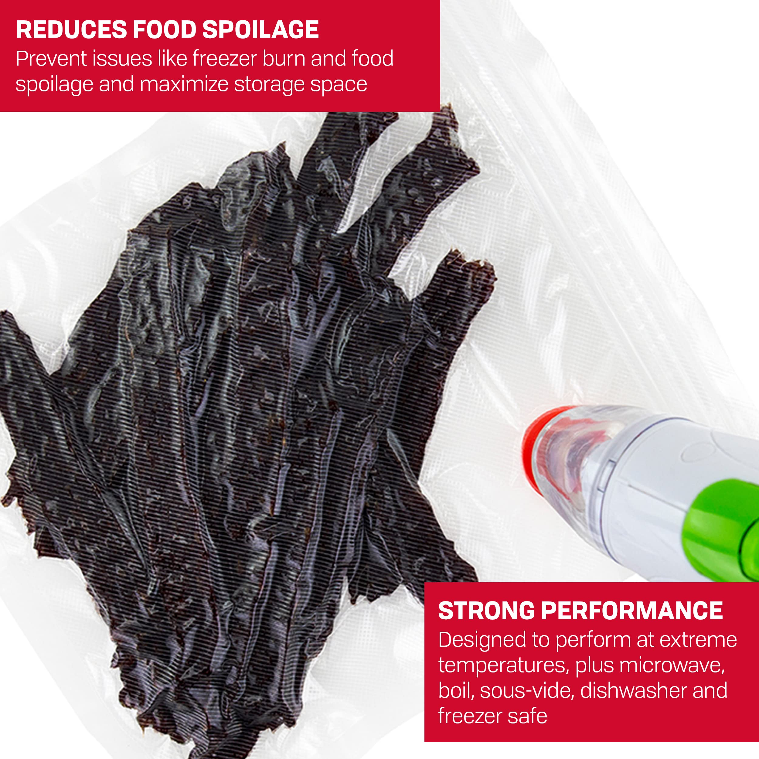 Nesco Vs 10Hb 8' X 9' Vacuum Sealer Bags 24 Count For Use With Nesco Handheld Vacuum Sealer