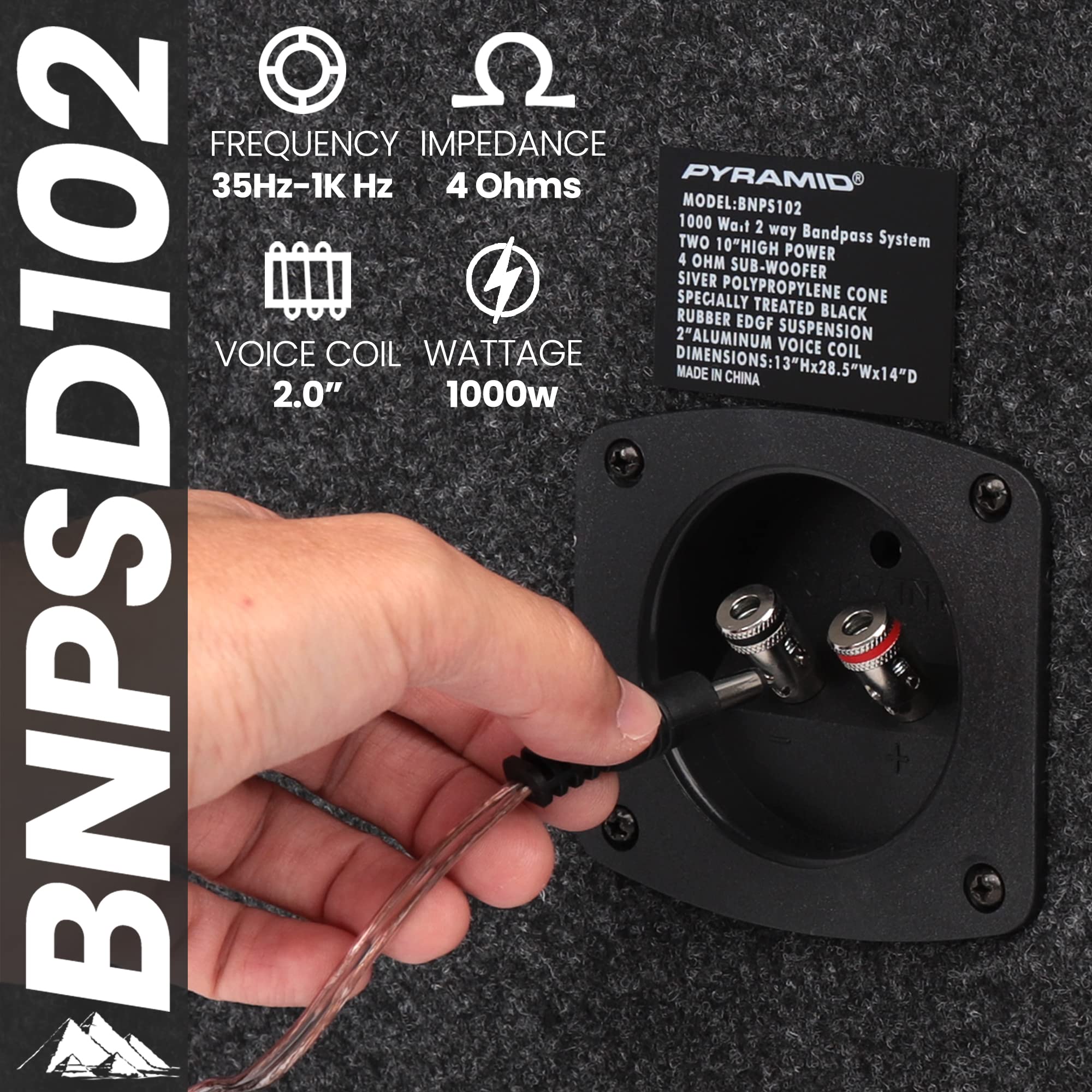 Pyramid 1000W Dual Bandpass Speaker System   Car Audio Subwoofer W/ Neon Accent Lighting, Plexi Glass Front Window, 4 Tuned Port