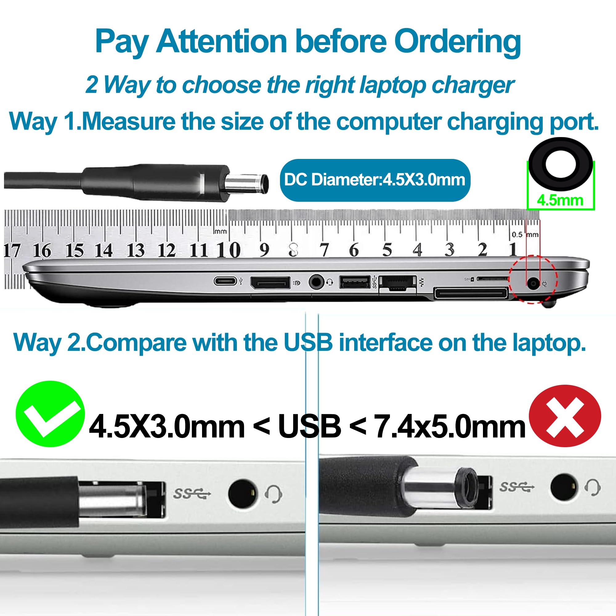 Kiteurad 90W Ac Adapter For Dell Optiplex Micro 9020 3020 3040 3050 3070 7010 7040 7050 Ac Adapter For Dell Vostro 3500 3510 For