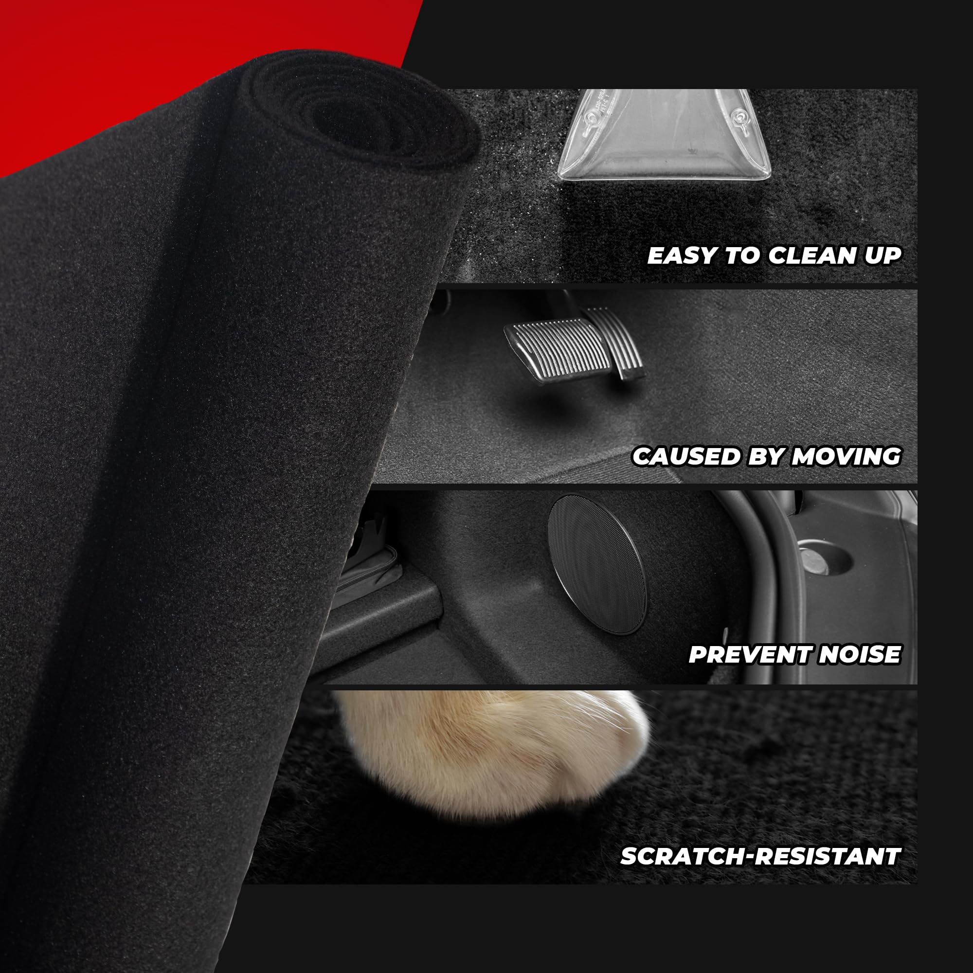 Bbox Black Carpet Non Woven Febric | Length: 72 Inch (6 Ft.), Width: 43 Inch (3Ft 7In) | For Speaker Sub Box Carpet Home, Auto,