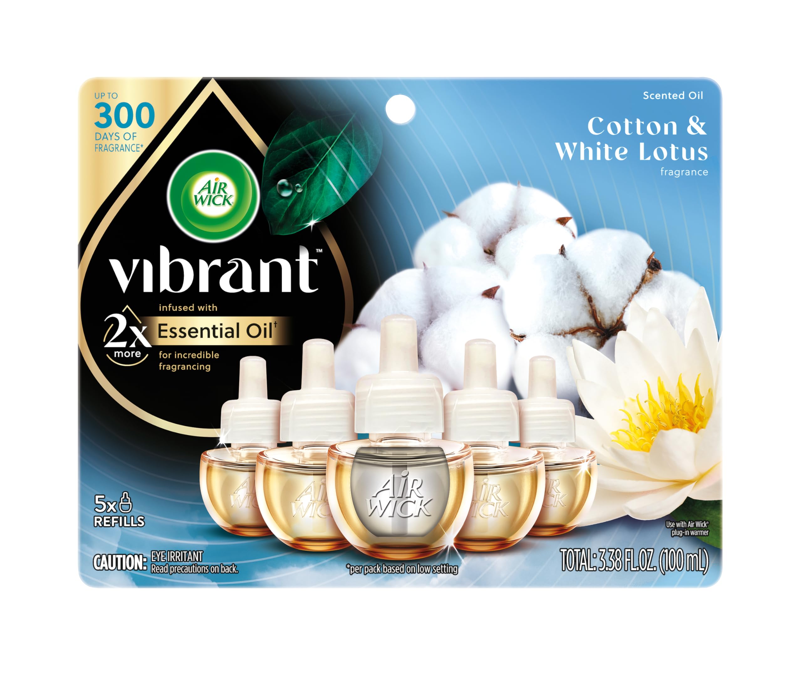 AIR WICK Scented Oil  Vibrant Refill Cotton & White Lotus 5 ct.