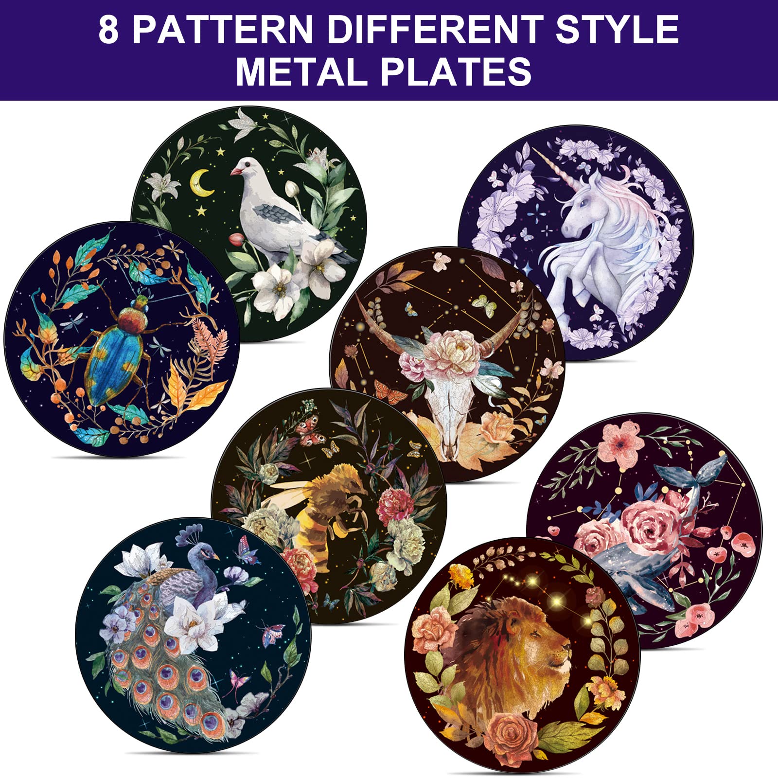 Weewooday 8 Pcs Phone Magnet Car Metal Mount Plate For Cell Holder Compatible With Magnetic Car Mounts Replacement Sticker(Unico