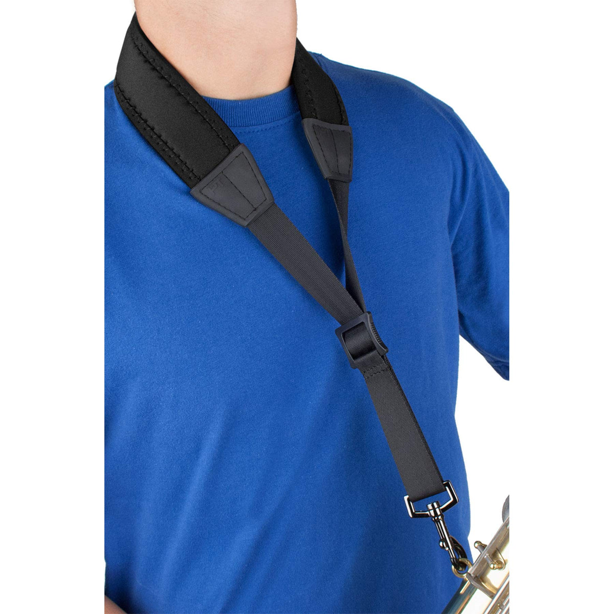 Pro Tec N305M 24 Inch Padded Neoprene Saxophone Neck Strap With Metal Snap, Black, Tall