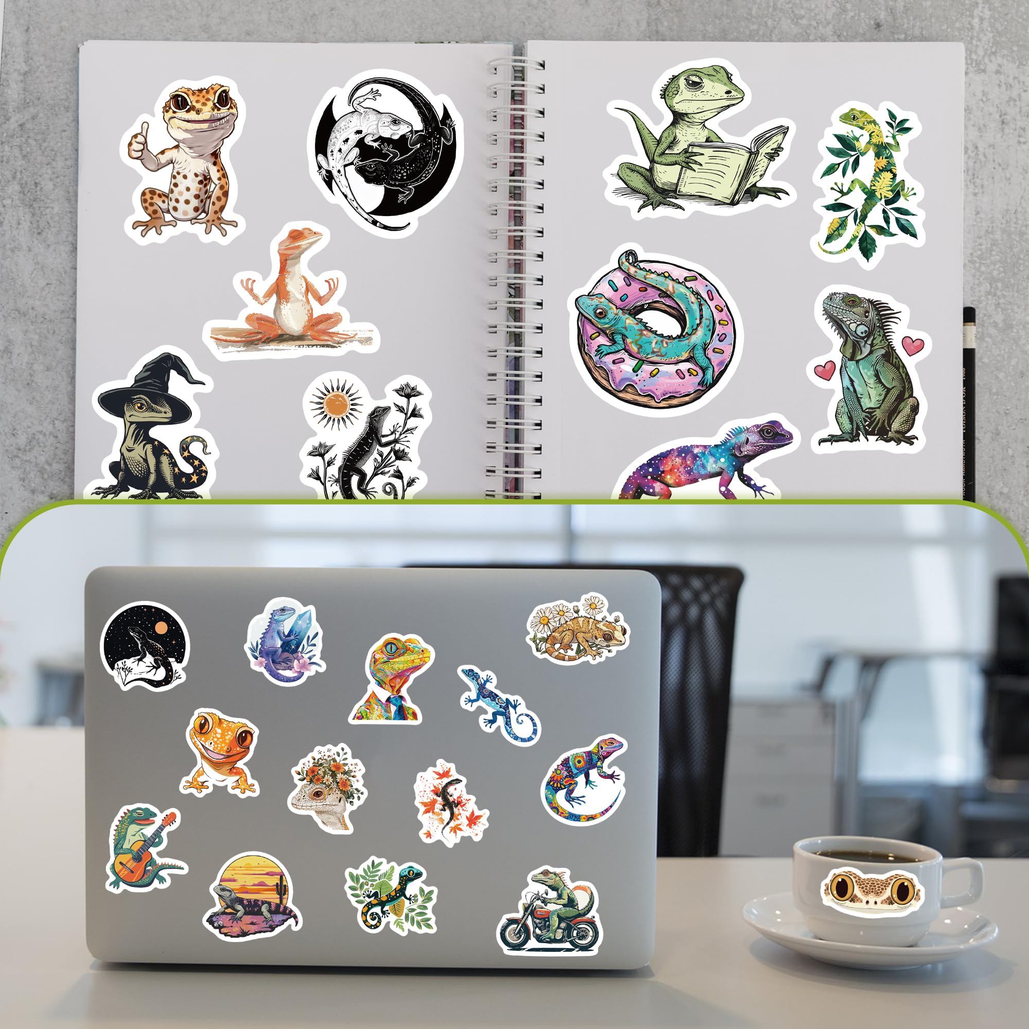 90 Pcs Lizard Stickers,Cool Gecko Stickers For Boys Girls Teens,Unique Designed Cartoon Vinyl Waterproof Aesthetic Lizard Stickers For Water Bottles Laptop Computer Skateboard