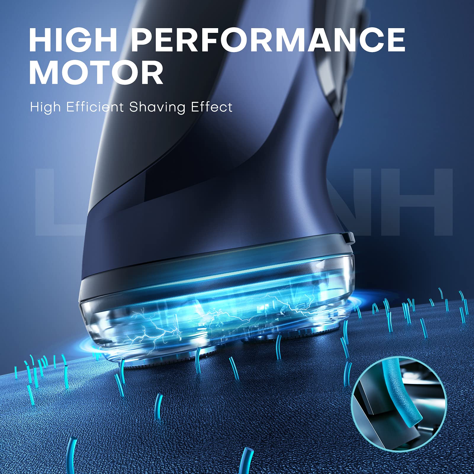 Lobinh Electric Razor For Men, Rechargeable Electric Rotary Shaver, Washable Shaving Head, Usb Type-C 1.5 Hour Fast Usb Charging