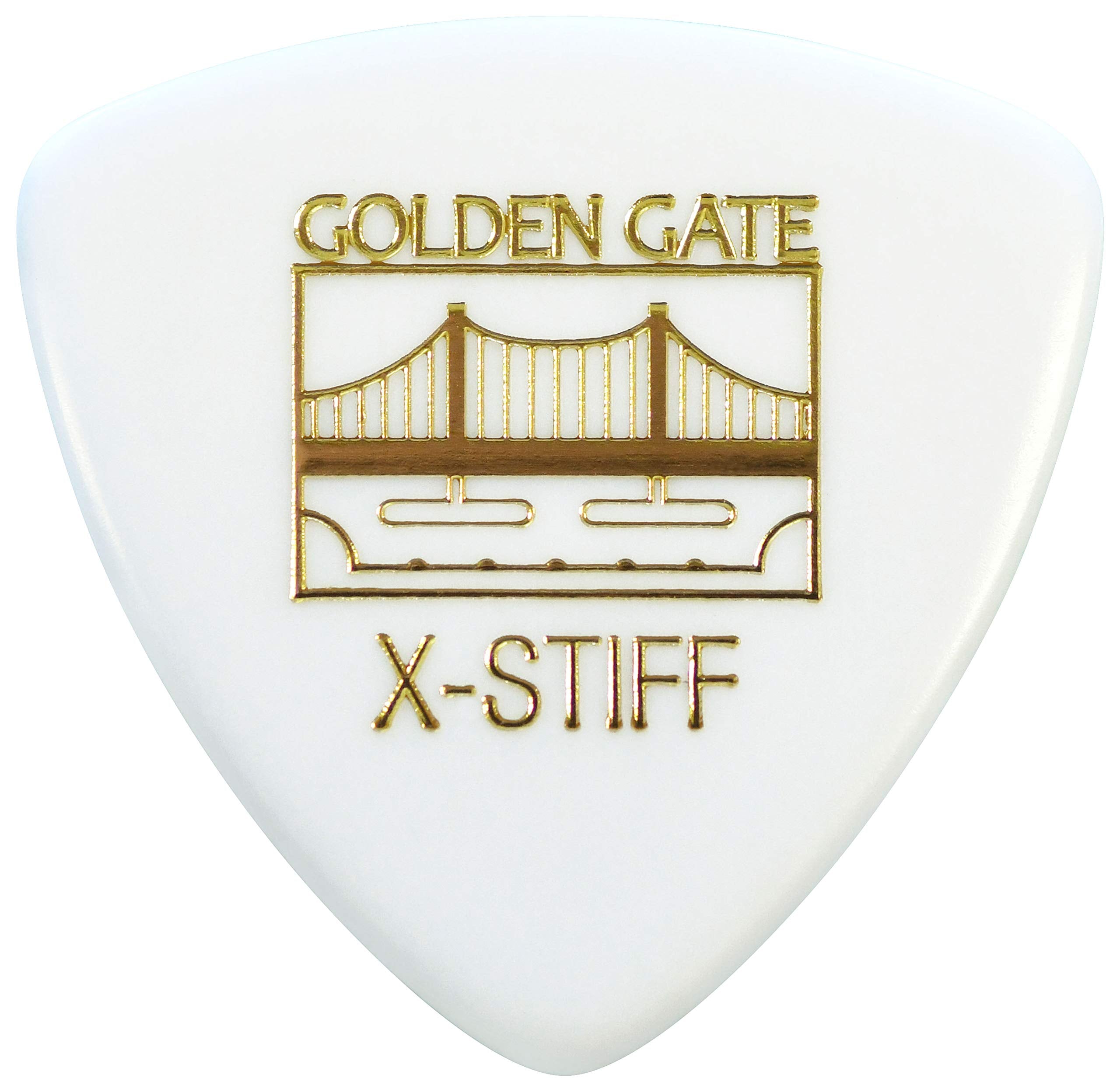 Golden Gate Guitar Picks (MP-104), White,Large Triangle - X-Stiff