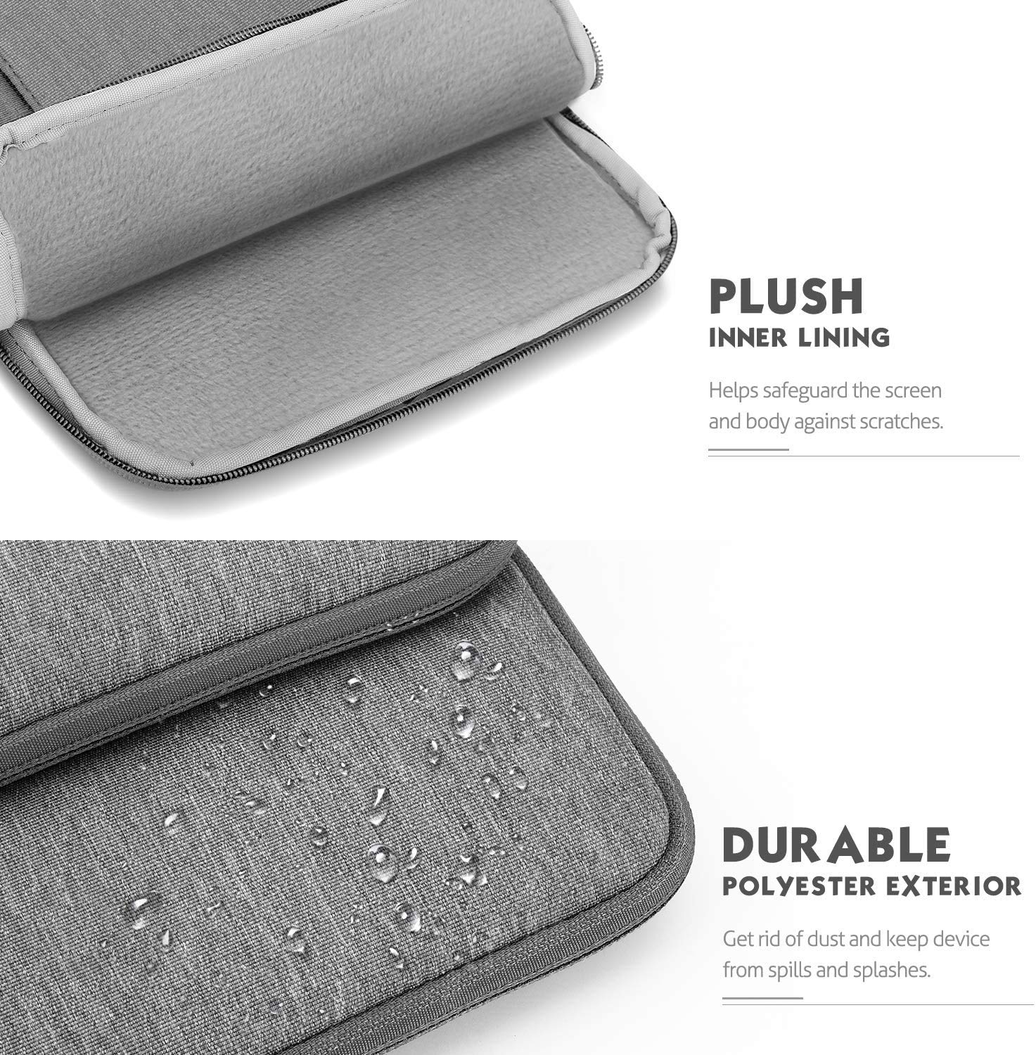 MoKo Laptop Sleeve Bag for 13.3 14 Inch, Notebook Carrying Case with Pocket Fits New MacBook Pro M3/M2 14' /13' M2/M1 Pro/M1 Max 14.2 2023 2021/Air 13.6' M2 2022, Surface Pro 9/8 13', Light Gray