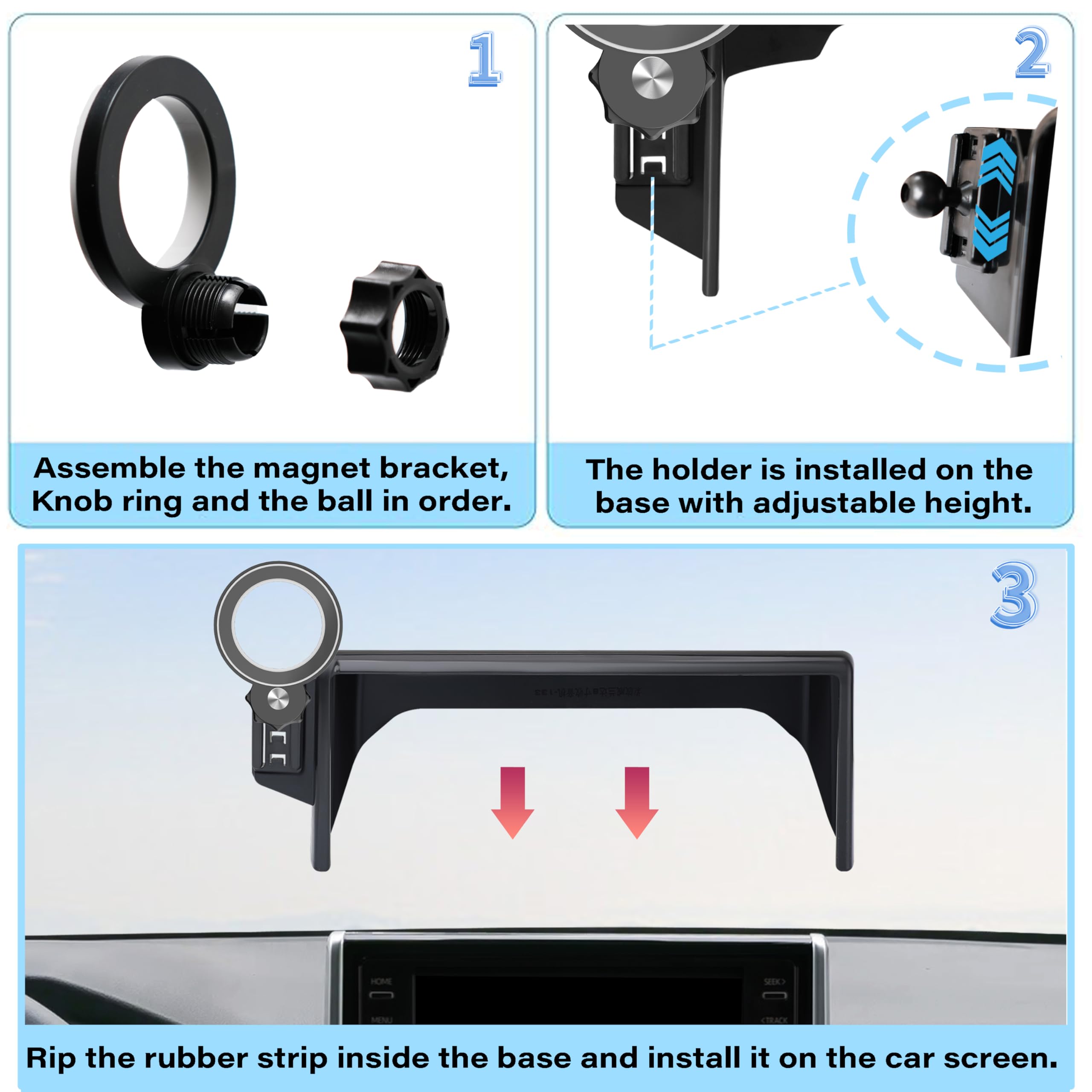 Abeeygeomarn Car Phone Holder For Toyota Rav4 2022 Accessories Apply To 9 Inch Touch Screen Fixed Clip Magnetic Cell Phone Mount