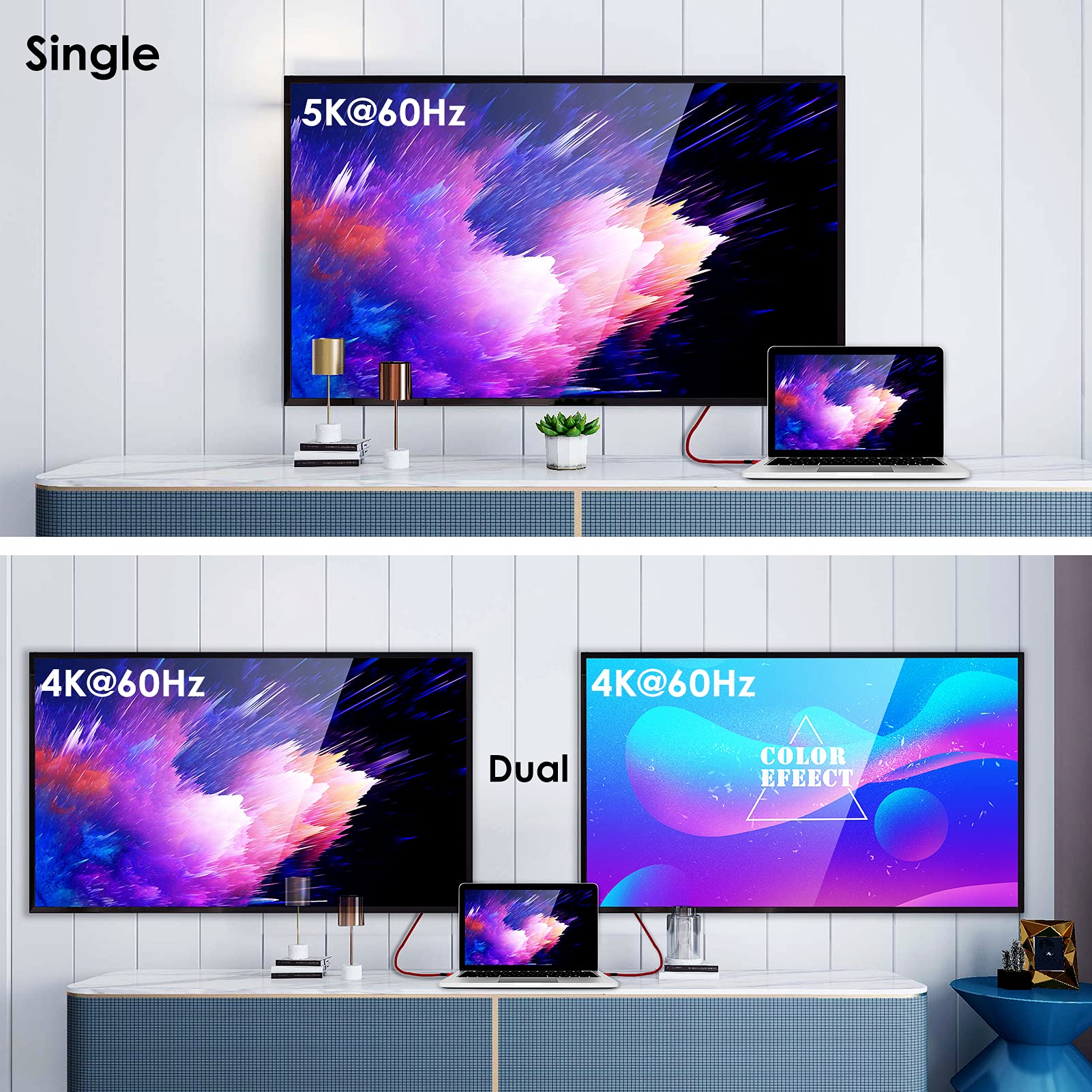 Dbilida 240W For Thunderbolt 3 Cable 40Gbps 6.6 Ft, Usb C Cable With Pd 3.1, Single 8K/5K@60Hz, 4K 144Hz Dual 4K For Iphone 15/Plus/Pro/Pro Max, Egpu,Macbook Pro, Docking, Hub, Ssd