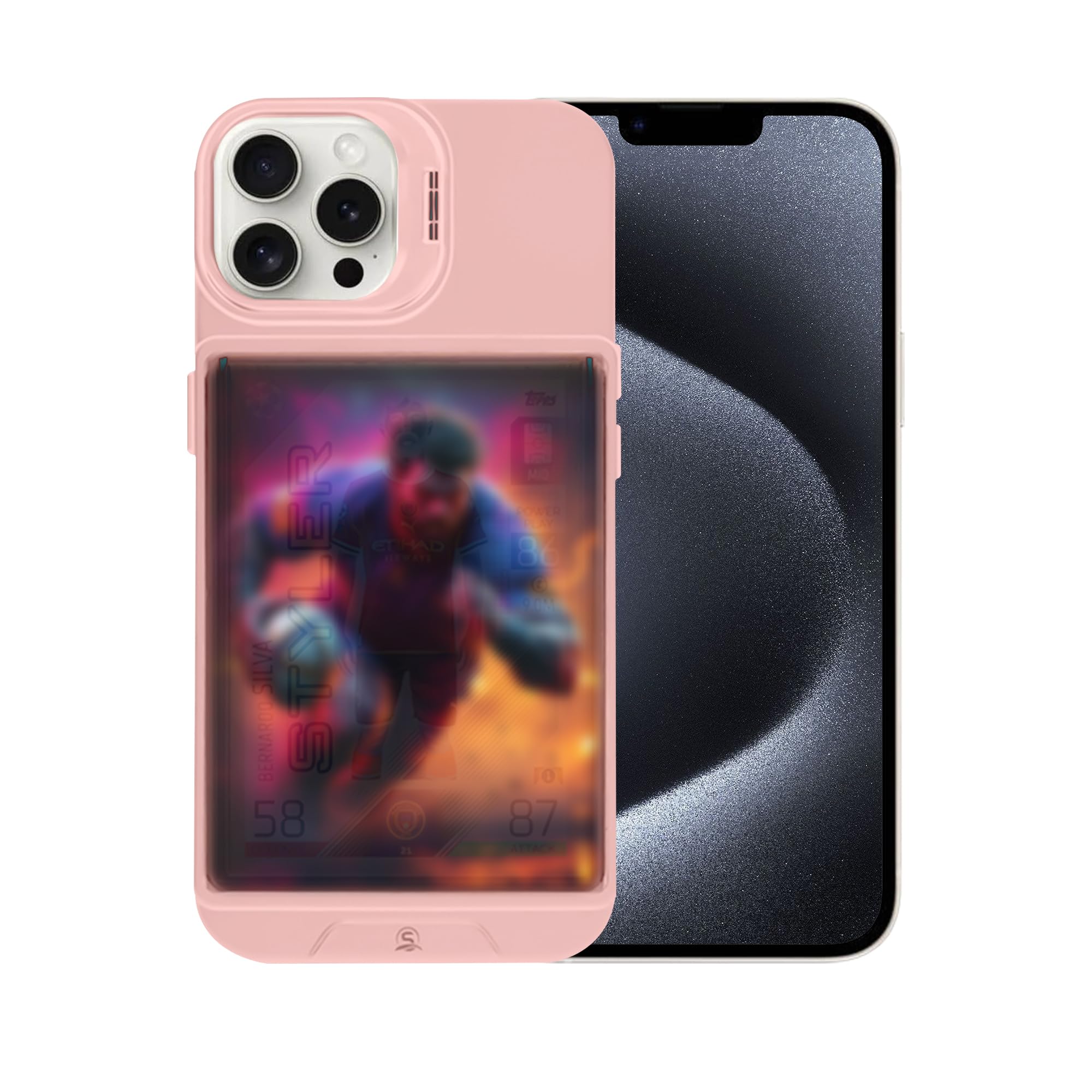 TopWrack Display Phone Case for iPhone 16 Pro - Clear Back Card Holder Case with Built-in Kickstand, Includes 5 Protective Card