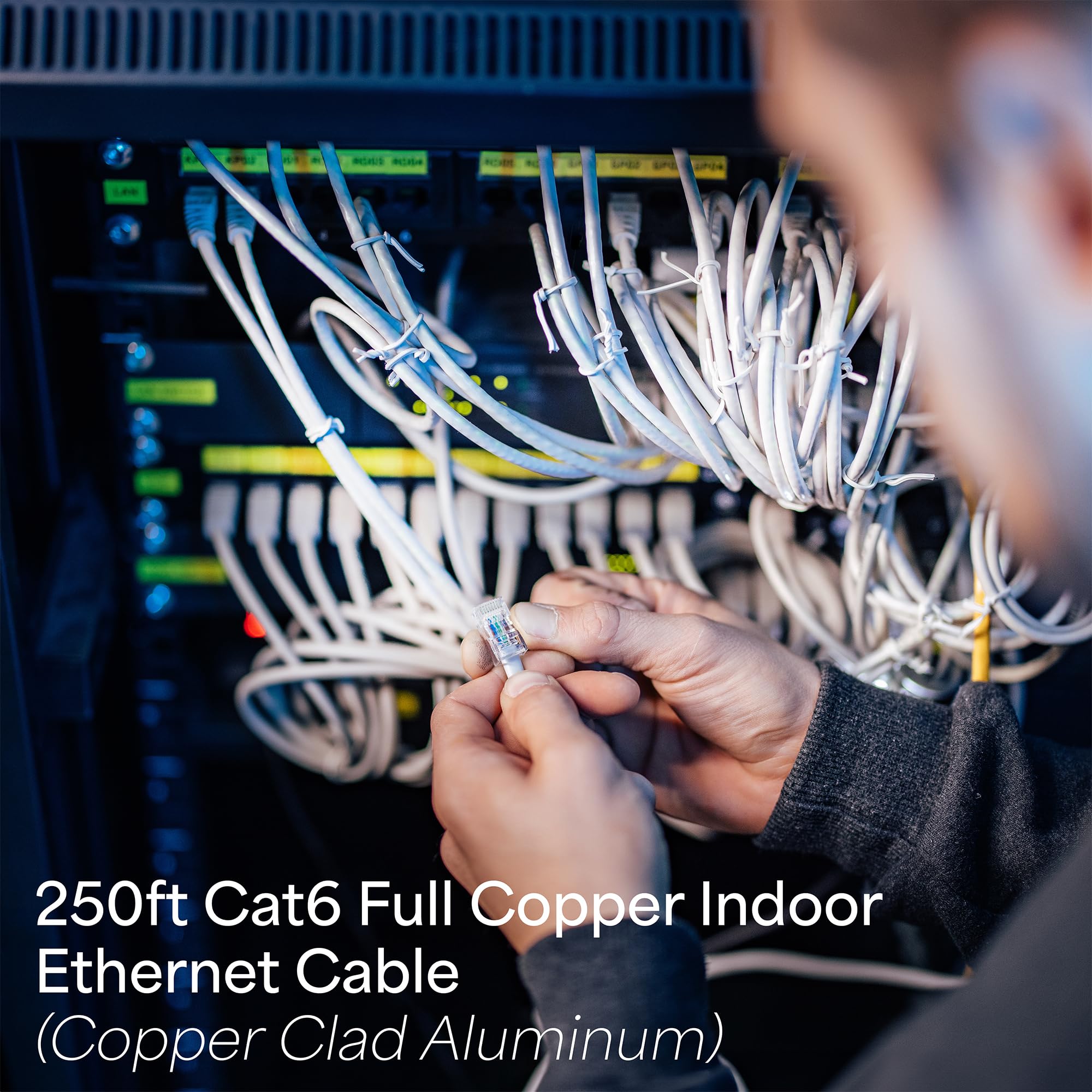 VIVO 250ft Bulk Cat6, Full Copper Ethernet Cable, 23 AWG, UTP Pull Box, Cat 6 Wire, Indoor, Network Installations, White, CABLE V016W