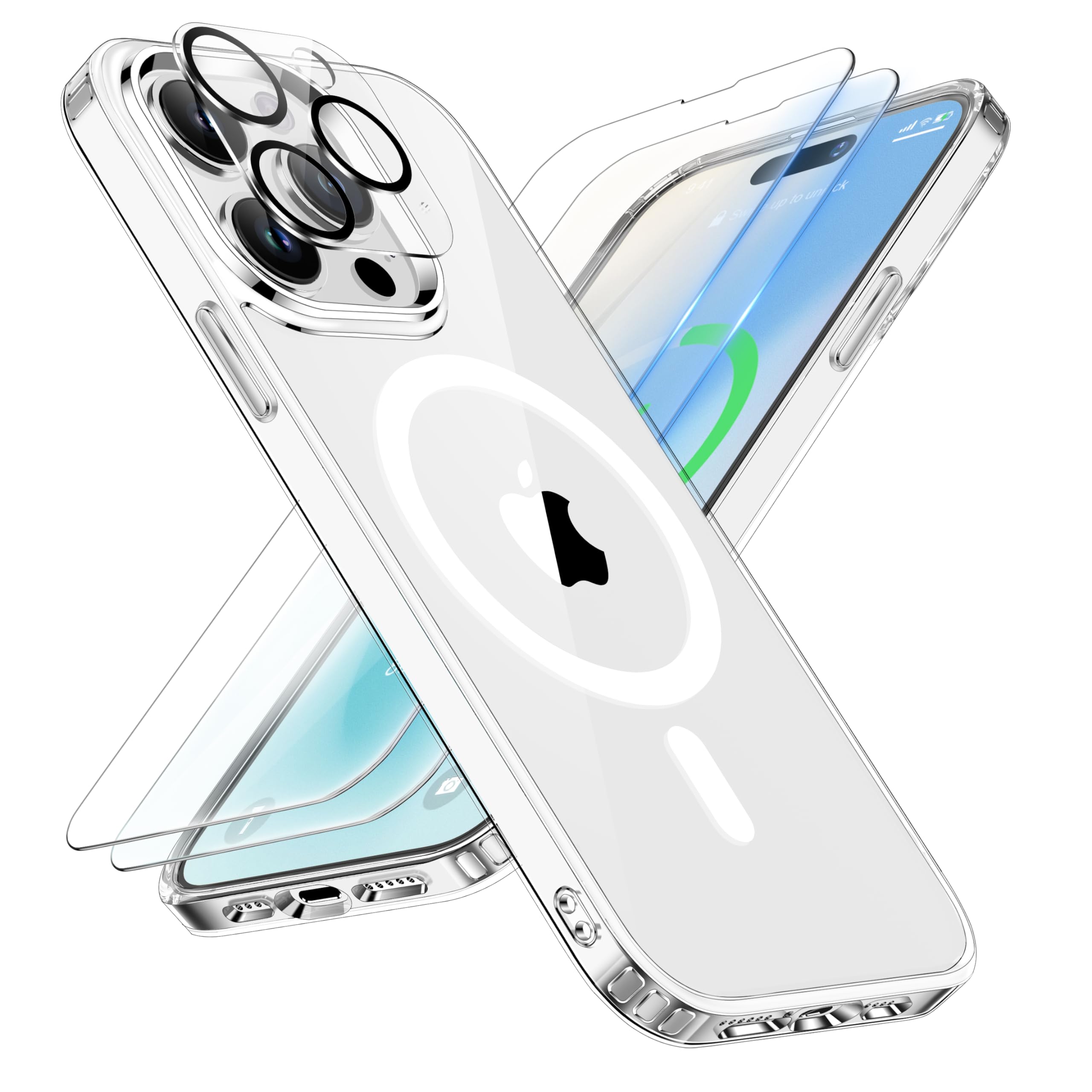 ORETECH for Magnetic iPhone 14 Pro Case, MagSafe Compatible, 15FT Drop Protection, Shockproof, Anti-Scratch, Transparent Back Ph