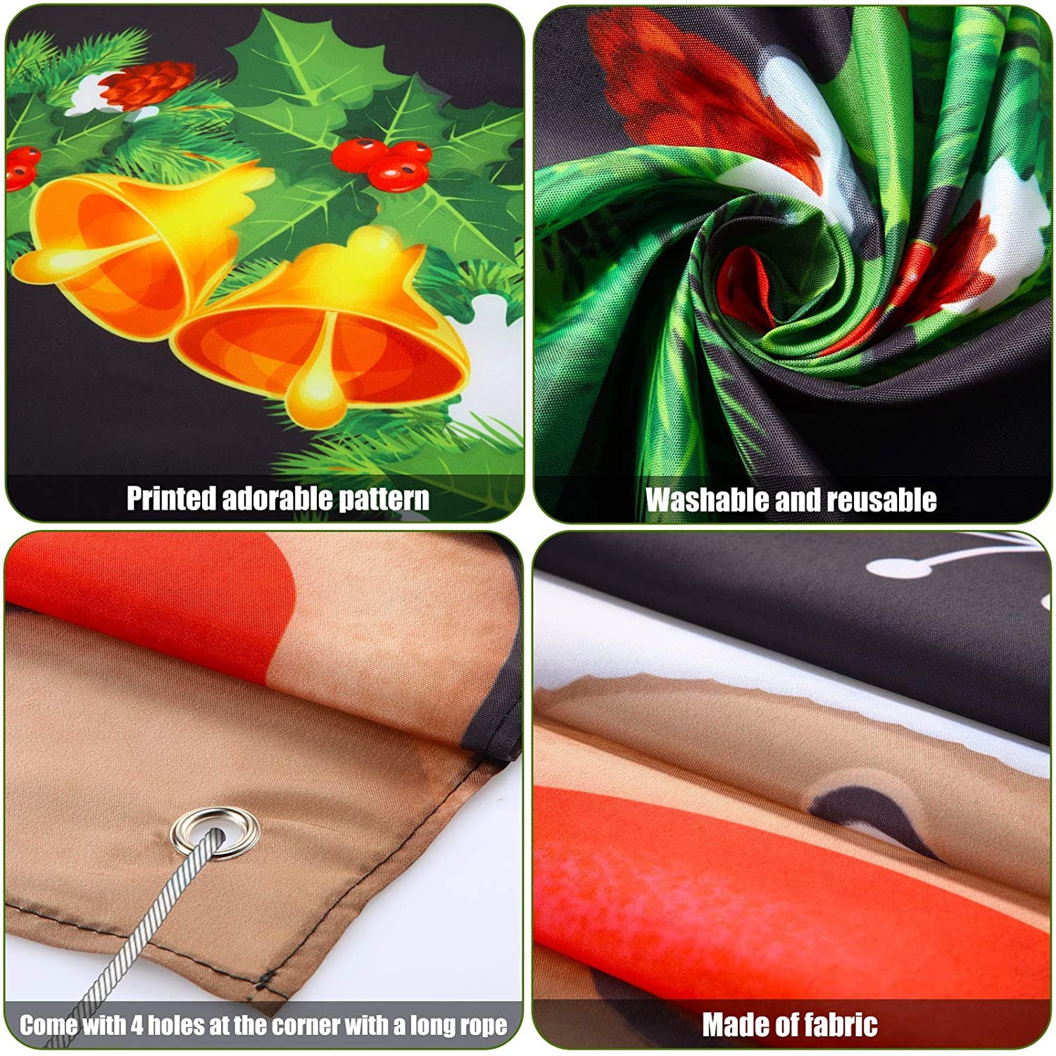 Tatuo Christmas Door Cover Santa Xmas Hanging Cover Xmas Door Cover Banner Reindeer Snowflake Santa Backdrop For Front Door Deco