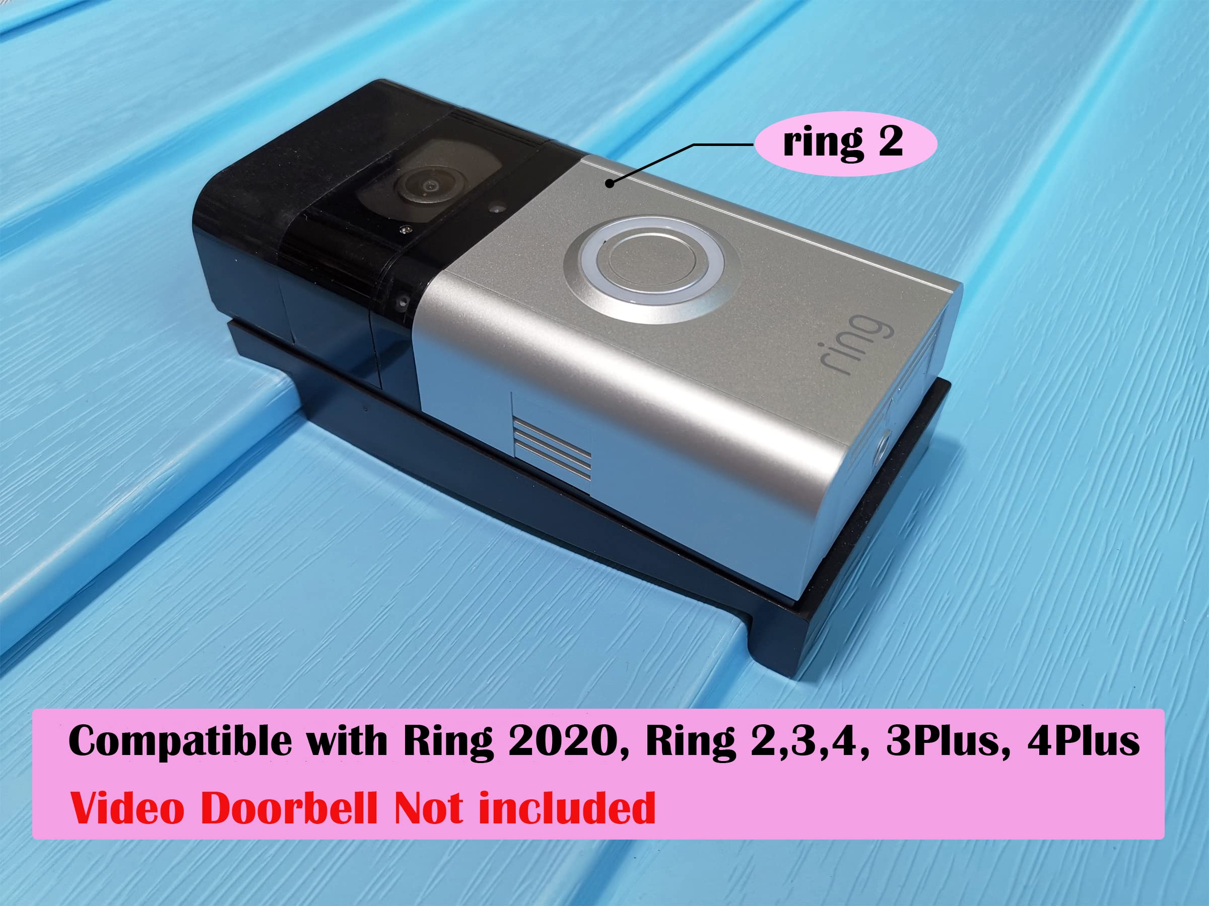 Vinyl Siding Mount Compatible With Ring Video Doorbell 2020, 720P, Video Doorbell 2, 3, 4, 3Plus, 4Plus (4'' Standard Vinyl Sidi