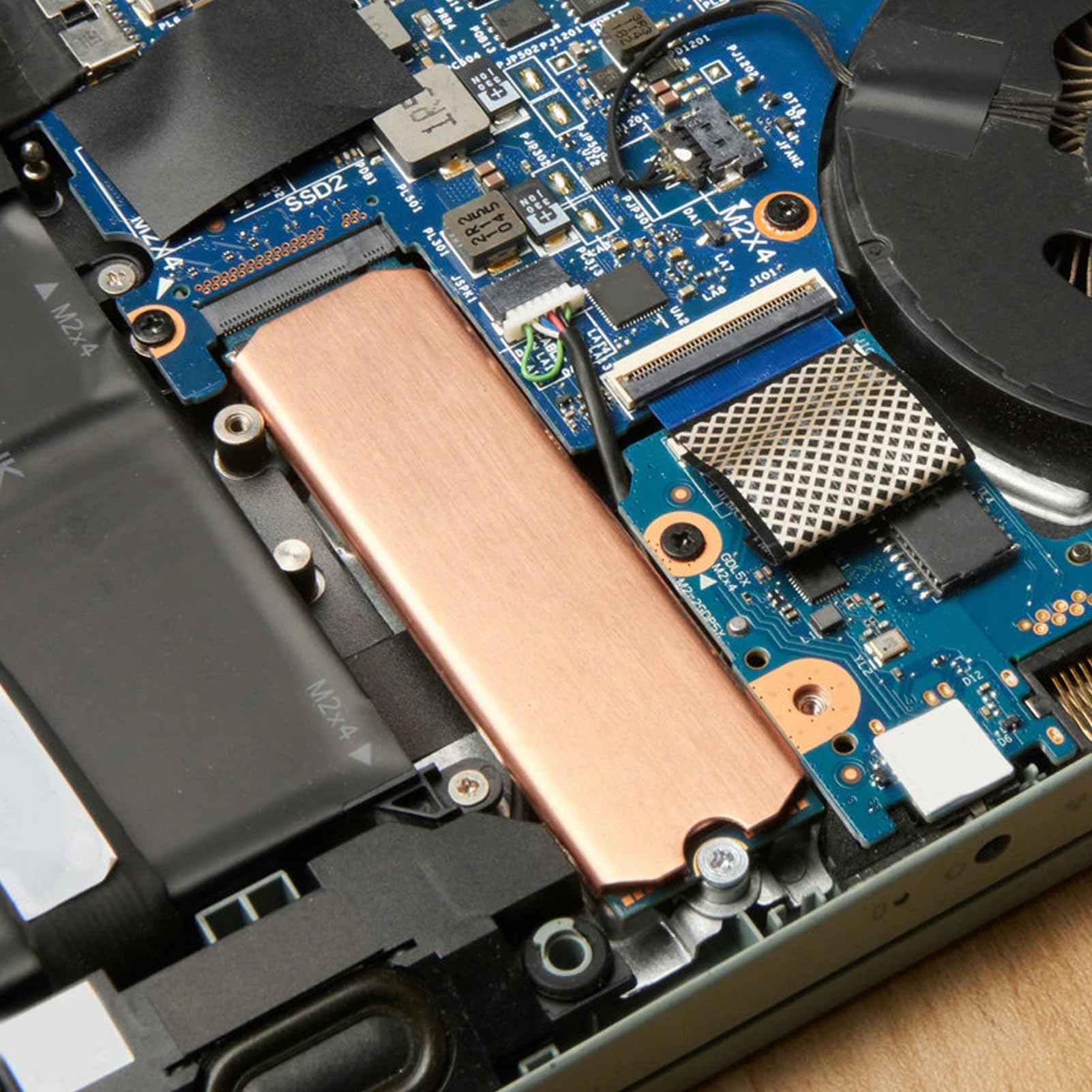 M.2 2280 Ssd Copper Heat Sink, Ssd Heatsink With Silicone Thermal Pad For Pro Sn850 Sn750 Firecuda 530 Crucial P2 P5 Plus For M.