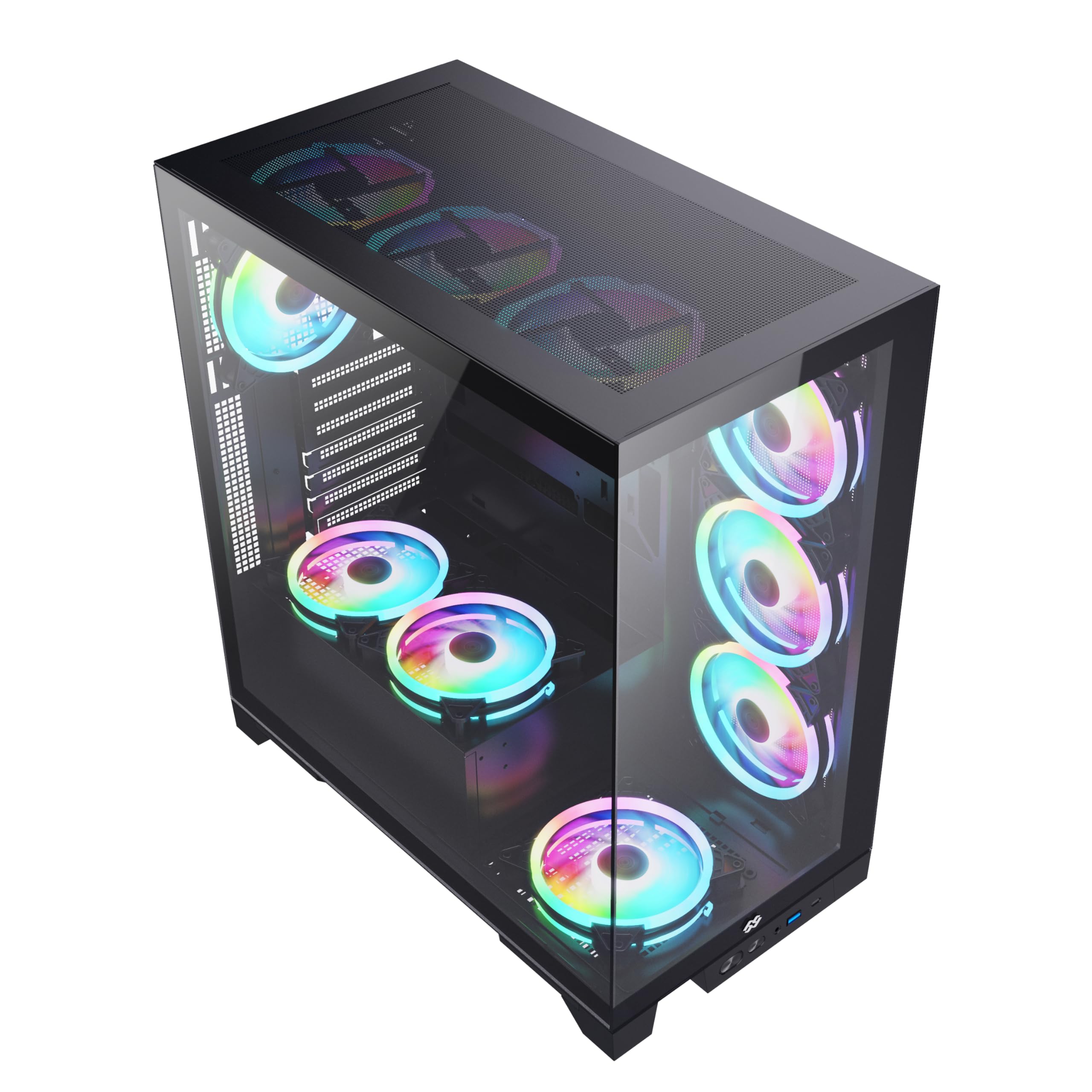Bluegears Bgears B-Pellucid Atx Gaming Pc Case. Front And Side Tempered Glass Design With Built In Usb C Port. (Fans Are Sold Se