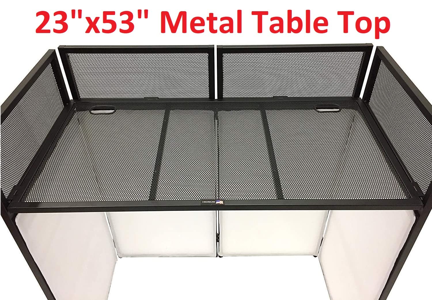Jumbo 53 Wide Dj Event Facade White/Black Scrim Booth Two Top Corner Table Tops 23X53 Table! Padded Carrying Case! All Aluminum