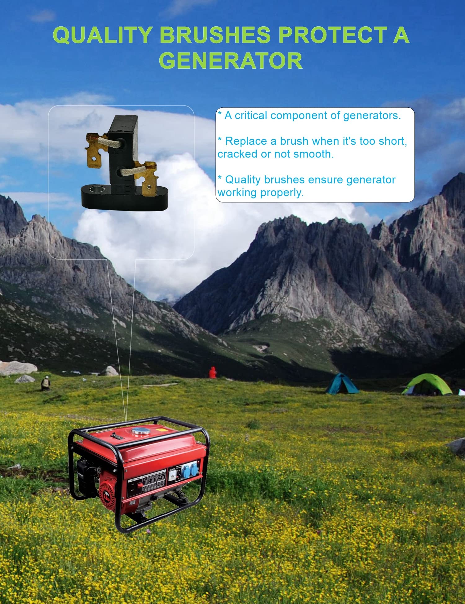 Yamakato Generator Carbon Brush Assembly For Honda Generac Predator Champion Ryobi Homelite Wen Westinghouse Duromax Powerhorse