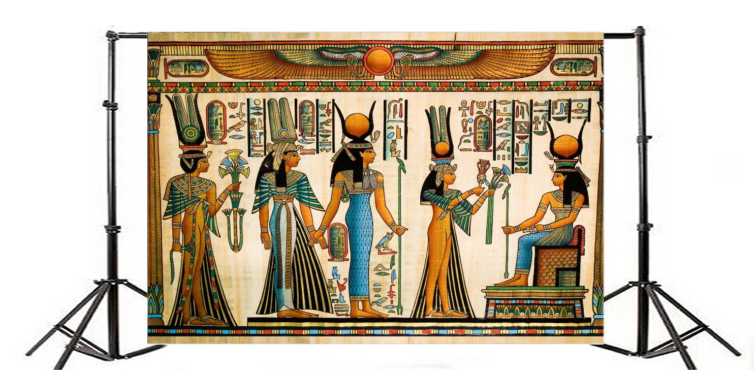 Lfeey 5X3Ft Gods Of Egypt Backdrop For Photography Egyptian Decor Ancient Egyptian Mythology Sphinx Egypt Parchment Hieroglyphic