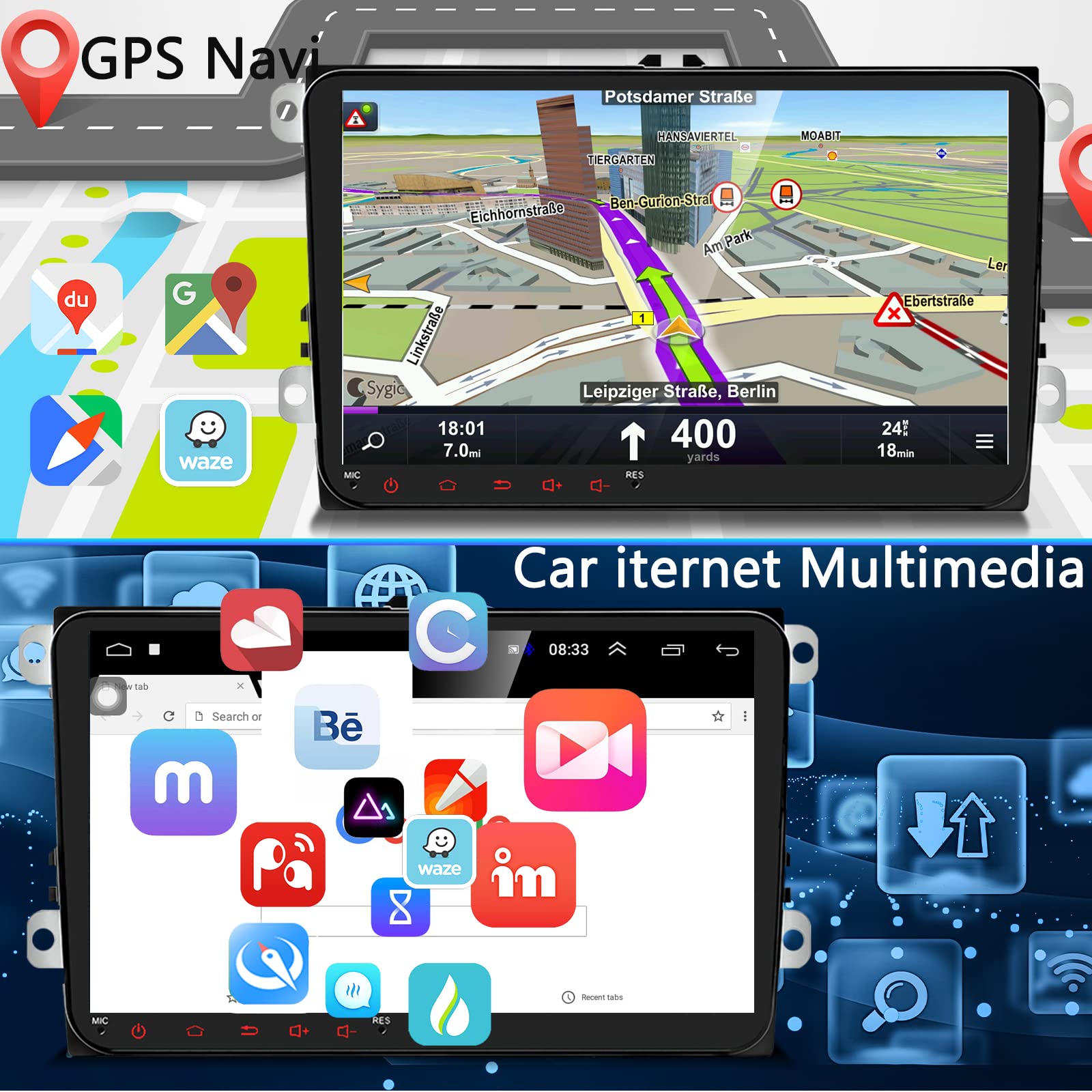 Podofo Car Stereo Gps Navigation Head Unit 9 Inch Touch Screen For Vw Skoda Octavia Golf Touran Passat B6 Jetta Polo Tiguan In D