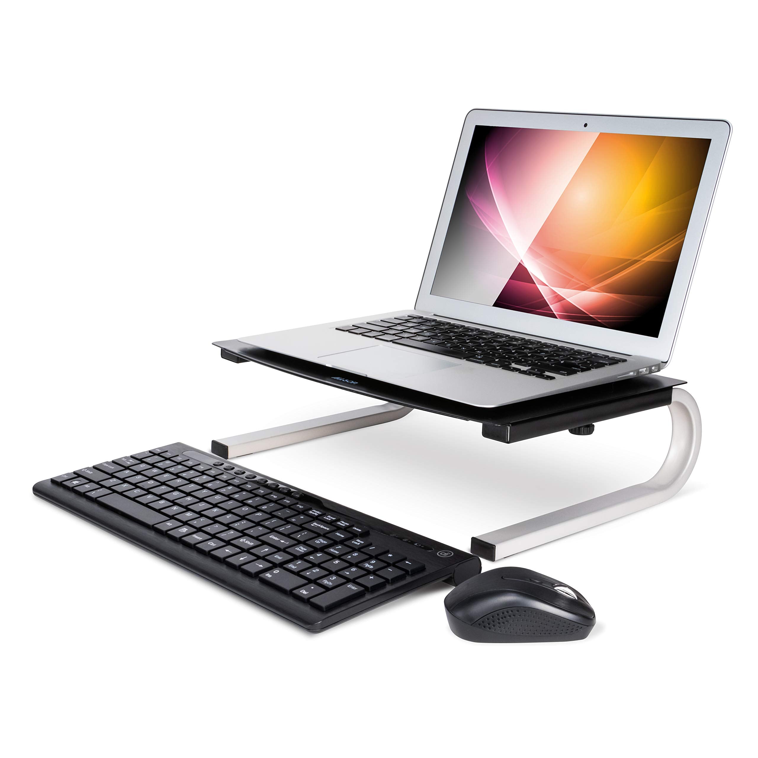 Allsop Redmond Monitor Stand, holds 40 lbs with keyboard storage space   Black (29248)