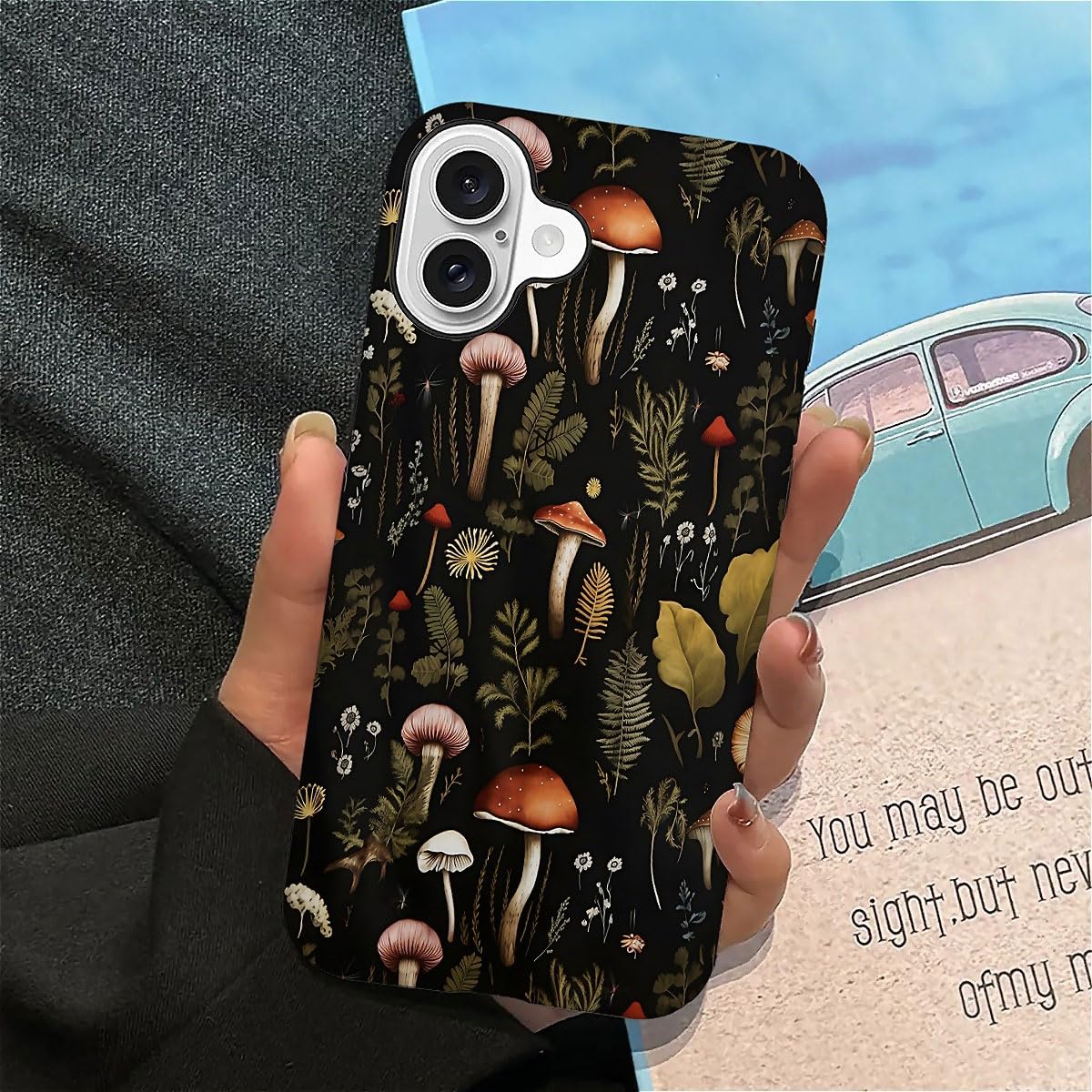 Seized Case Compatible With For Iphone 16 Plus,Vintage Mushroom Snail Daisy Leaf Phone Case For Girl Women Boy Men,Durable Prote
