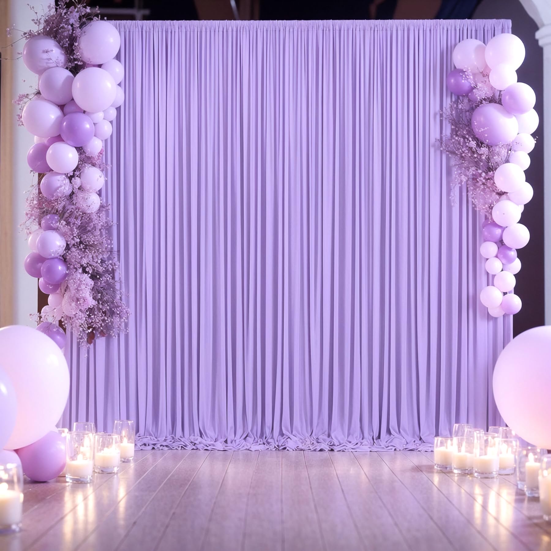 10Ft X 7Ft Lavender Backdrop Curtain For Parties Wedding Light Purple Wrinkle Free Backdrop Drapes Panels For Baby Shower Birthd
