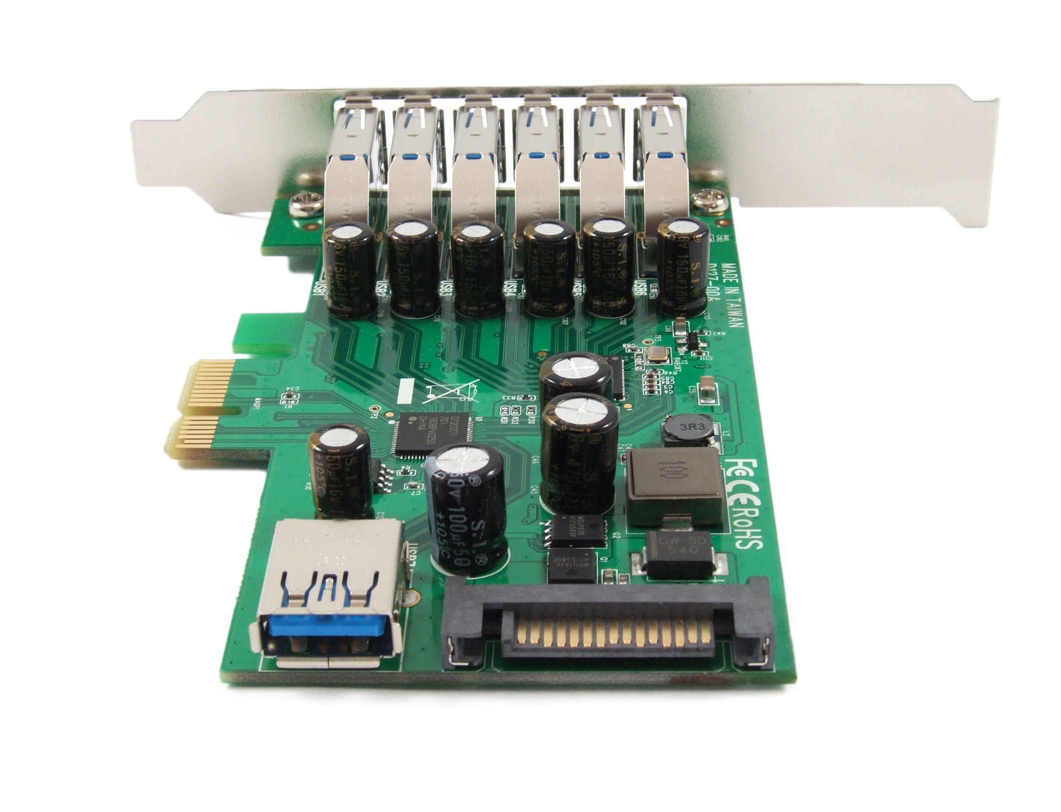 Ableconn Pex Ub127 7 Port Usb 3.0 6X External + 1X Internal Pci Express (Pcie) Low Profile Host Adapter Card   Renesas Nec Upd72