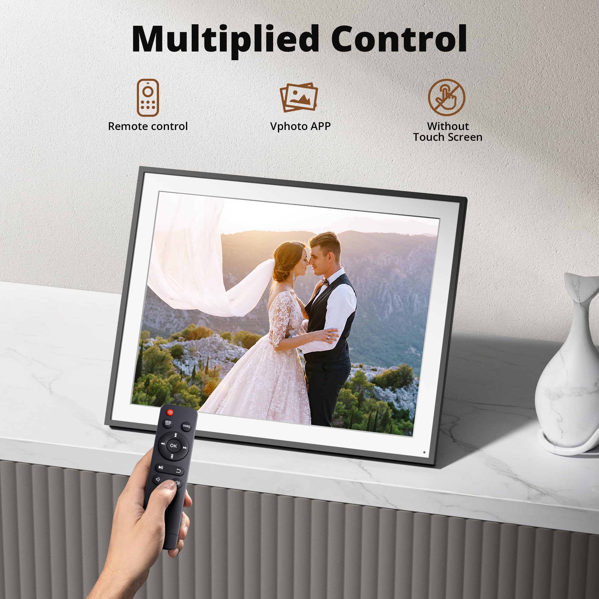 Dragon Touch Digital Picture Frame   19 Inch Wifi Large Digital Photo Frame With 64Gb Storage, Fhd Screen, Easy Setup To Share P