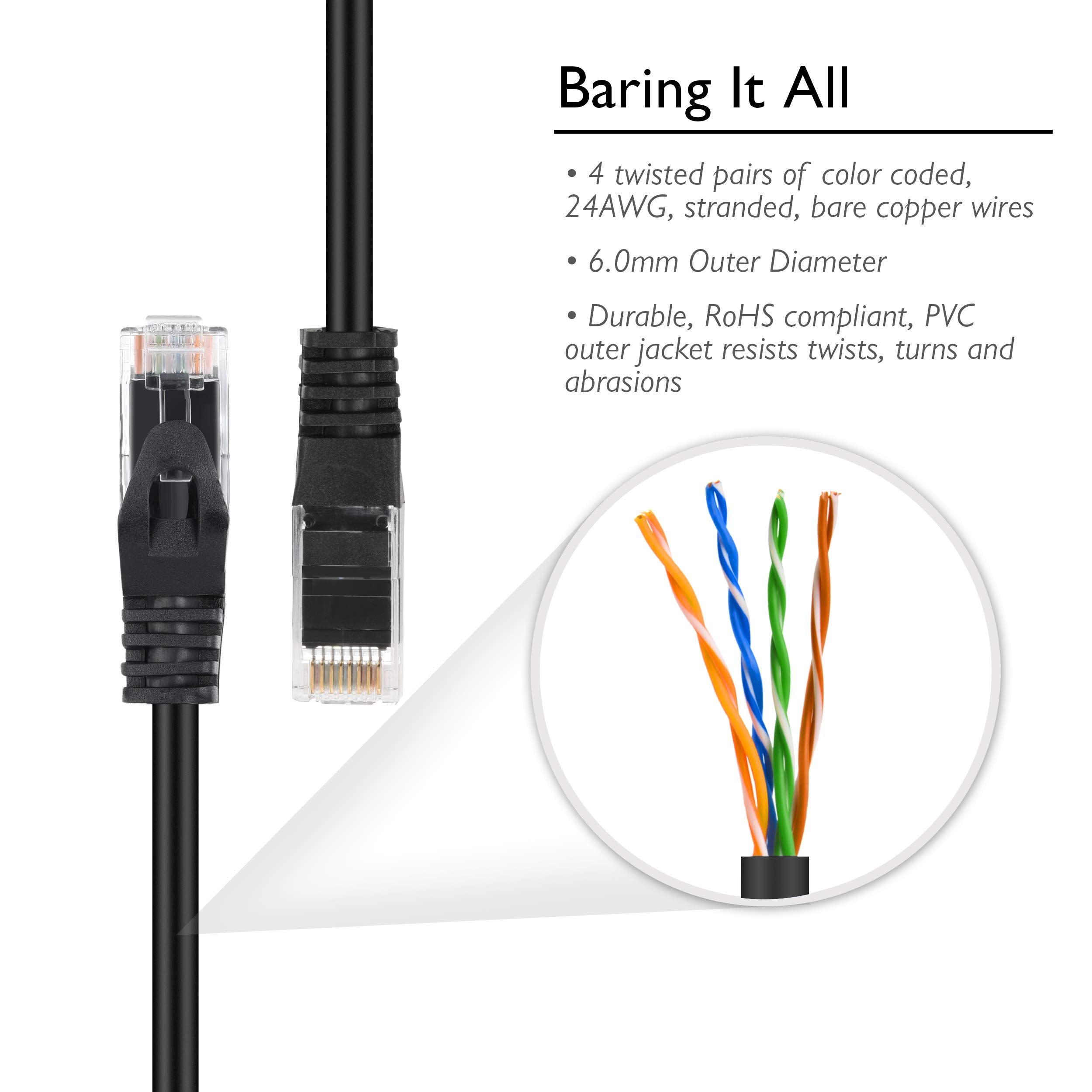 Gearit Cat6 Cable 1 Ft (100 Pack)   Cat6 Ethernet Cable, Cat 6 Ethernet Cable, Cat6 Patch Cable, Cat 6 Patch Cable, Cat 6 Cable,