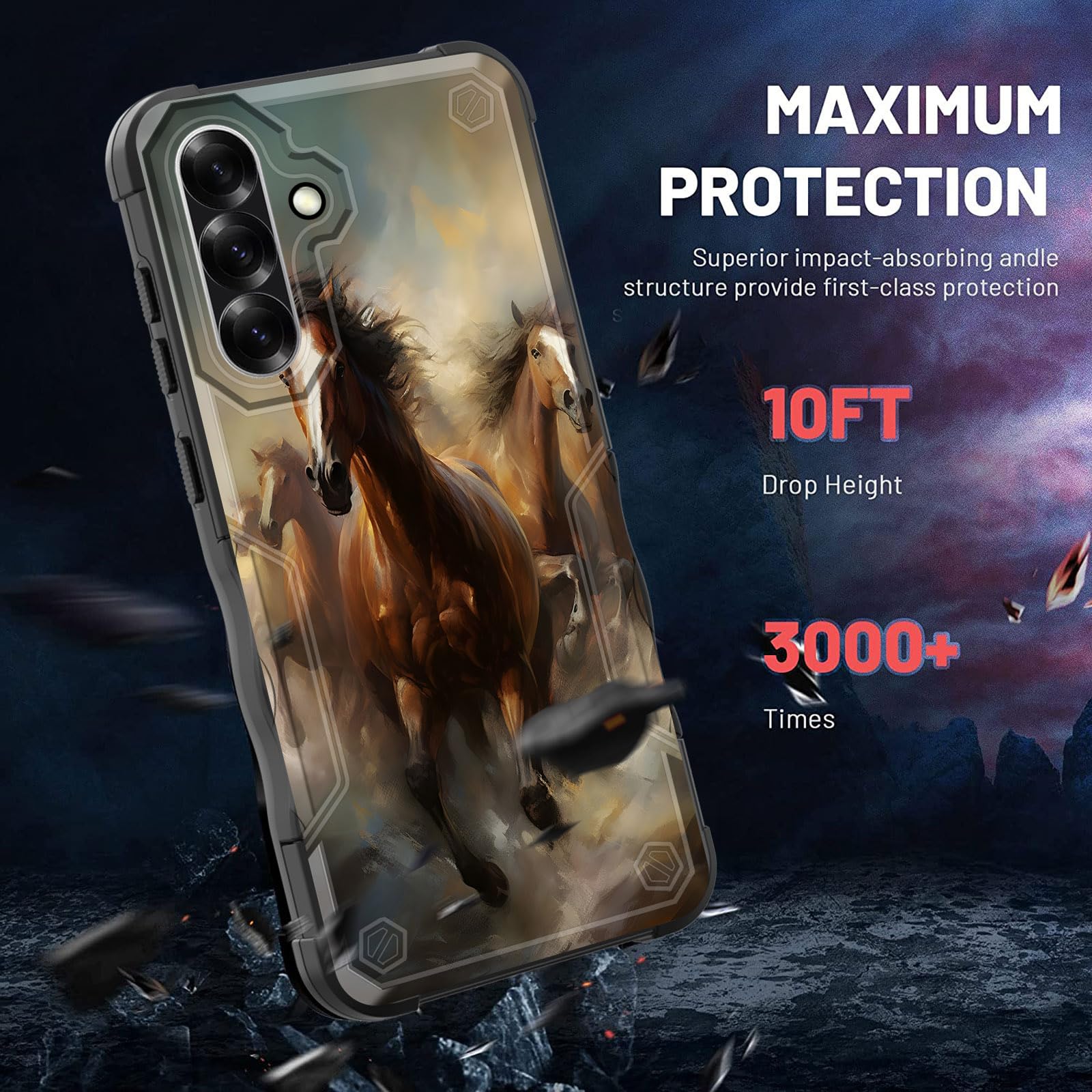 Efgwsder For Galaxy A36 5G Case,[Dual Layer][10 Ft Military Grade Drop Protection] Heavy Duty Shockproof Case For Samsung Galaxy