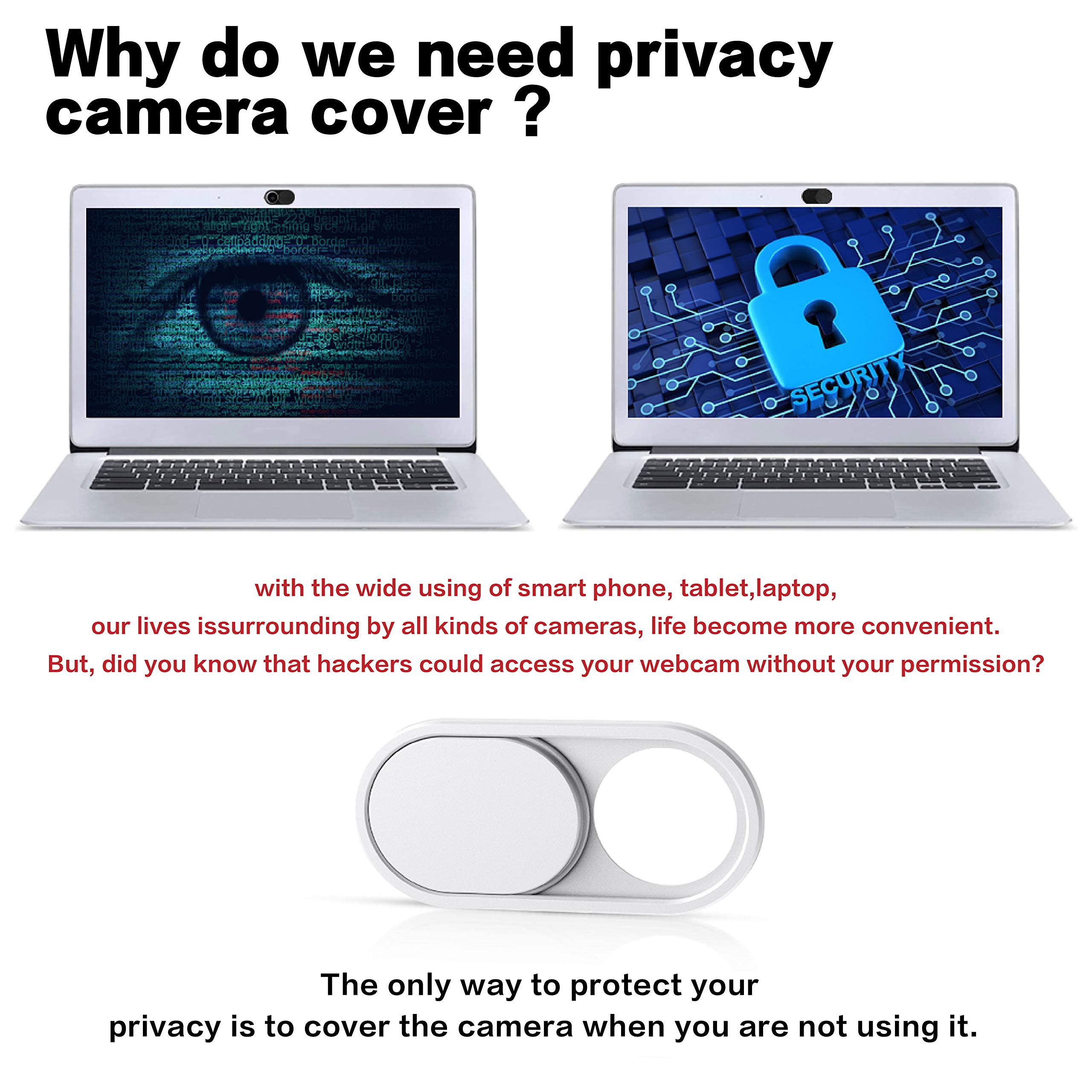 Imluckies Metal Webcam Cover Slide, 0.023In Camera Cover For Laptop Computer, Macbook Pro/Air Imac Ipad Tablet Iphone 8/7/6 Plus