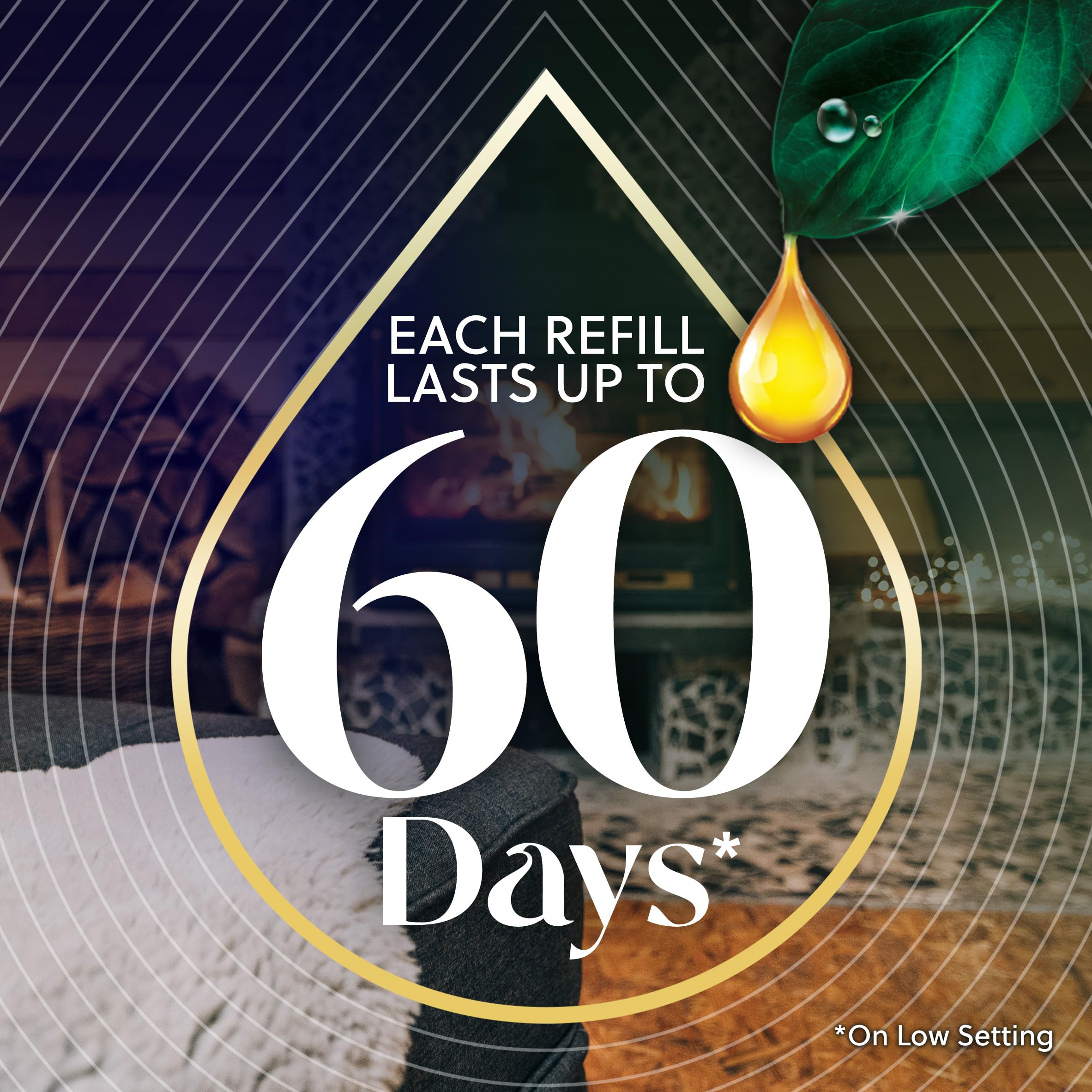 Air Wick Plug In Vibrant Scented Oil, Campfire + Winter Woods, Air Fresheners For Home Long Lasting,Home Room Fresheners,Air Fre