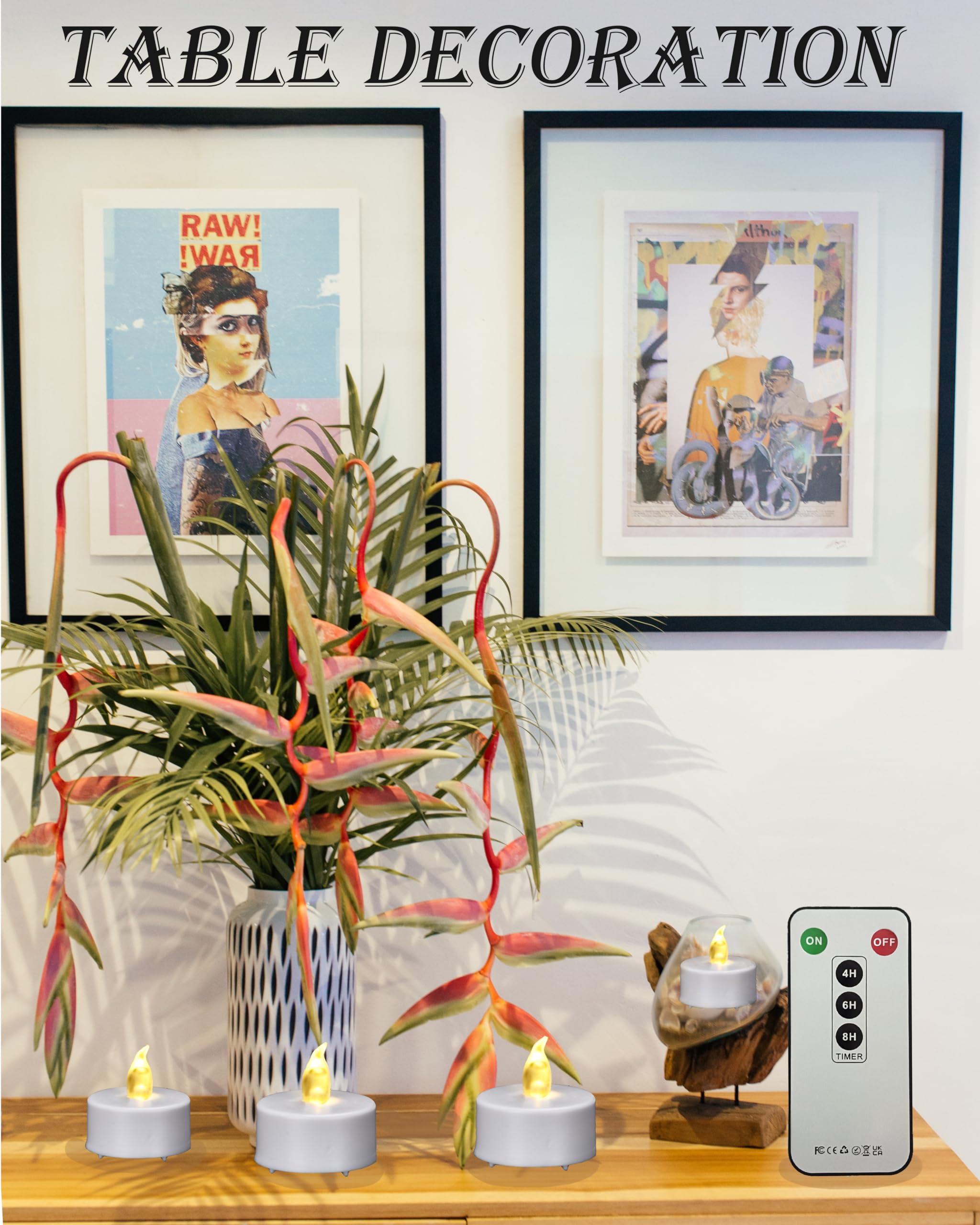 Paichi Tea Lights Candles Battery Operated With Remote Control, 12Pcs Flickering Flameless Candle With Timer, Long Lasting 400+H