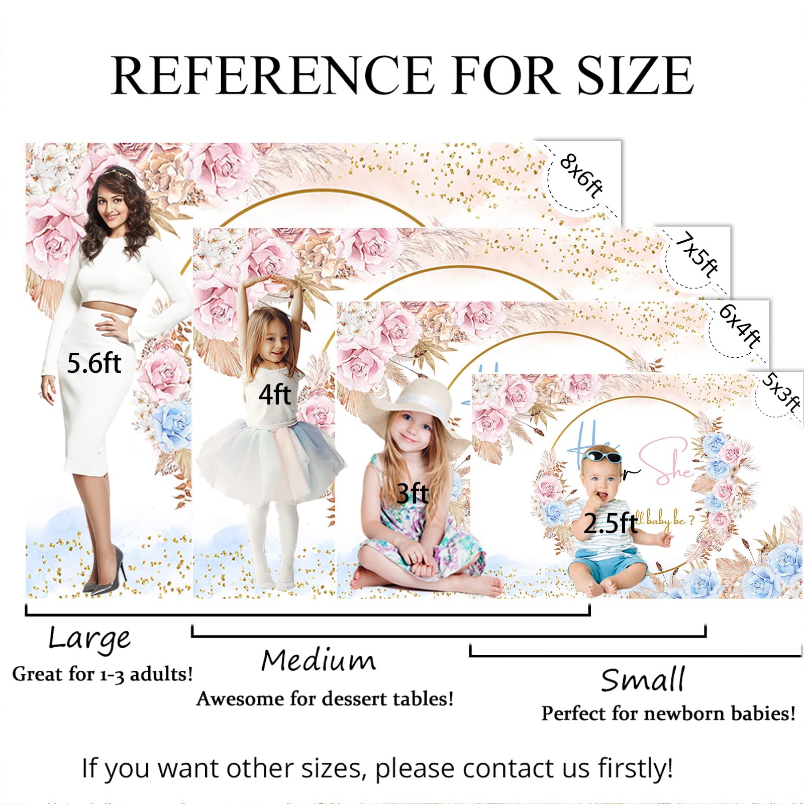 Mocsicka Boho Gender Reveal Backdrop Pink Or Blue Pampas Grass Gender Reveal Party Decoration Bohemian He Or She Baby Shower Cak