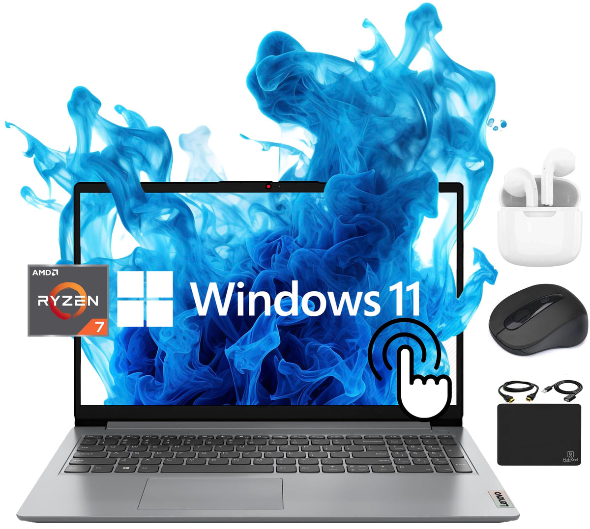 Lenovo Ideapad Laptop 2024 Flagship, 15.6'' Fhd Ips Touchscreen, Octa Core Amd Ryzen 7 5700U (Beats I7 1265U), 16Gb Ram, 512Gb S