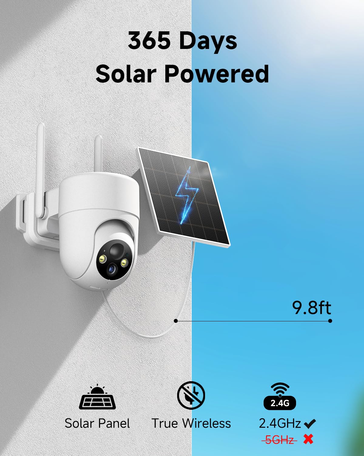 Oculview 2K Solar Security Cameras Wireless Outdoor, 2Pcs Outdoor Camera Wireless With 360 View, Cameras For Home Security With