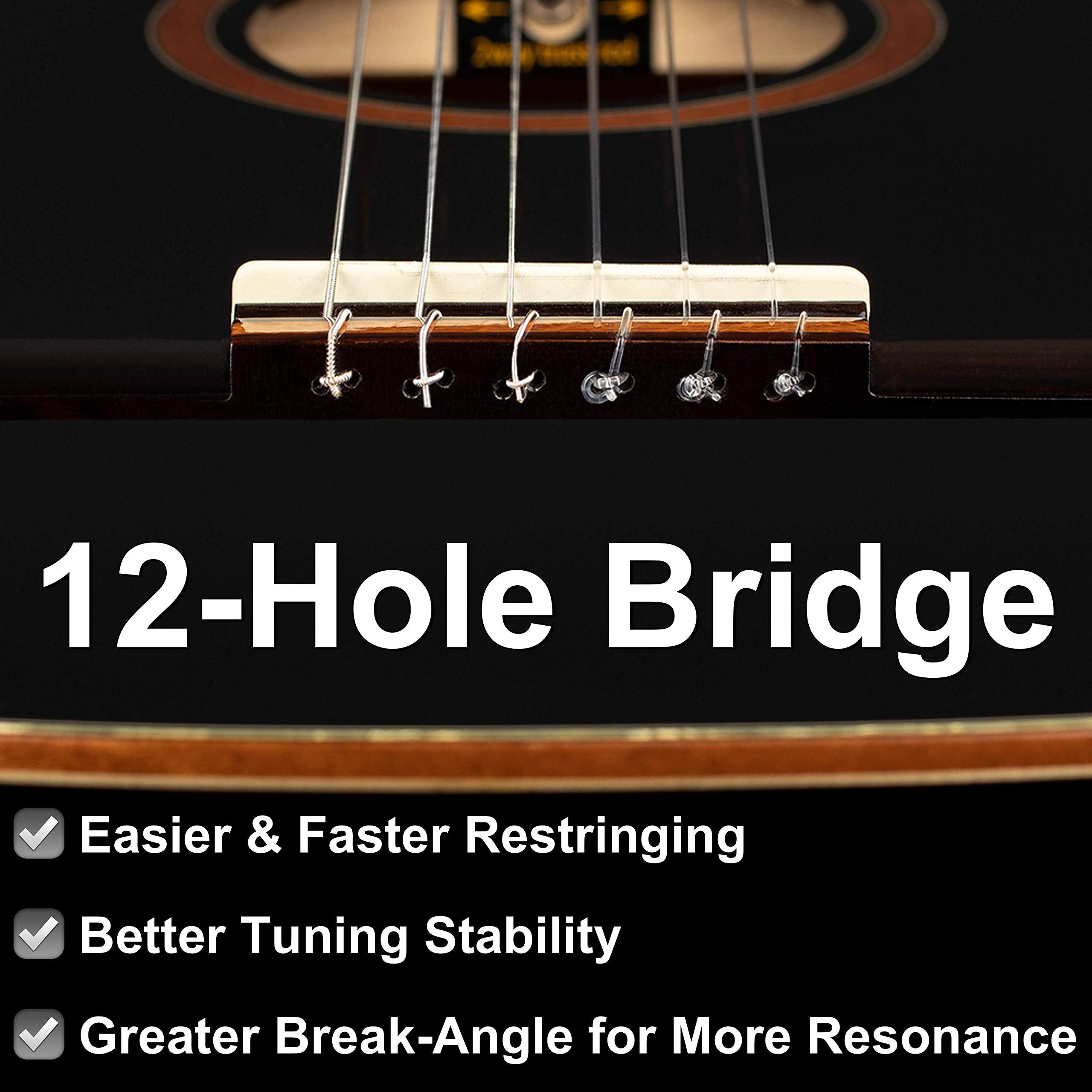 Ortega Guitars 6 String Family Series Size Nylon Classical Guitar W/Bag, Right, Spruce Top-Black-Gloss, Full - Slim Neck (R221Sn