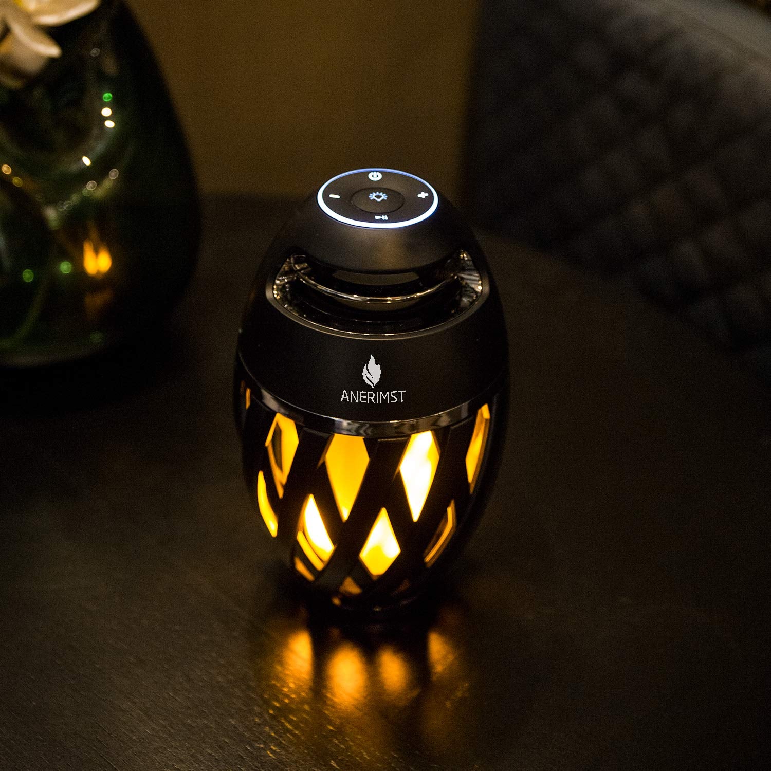 Outdoor Bluetooth Speaker With Flame Atmosphere, Electronics Gifts For Men, Women, Cool Gadgets For Porch Garden Parties, Bt5.0, 5W Stereo Sound, Waterproof Wireless Speaker With Led Torch Light