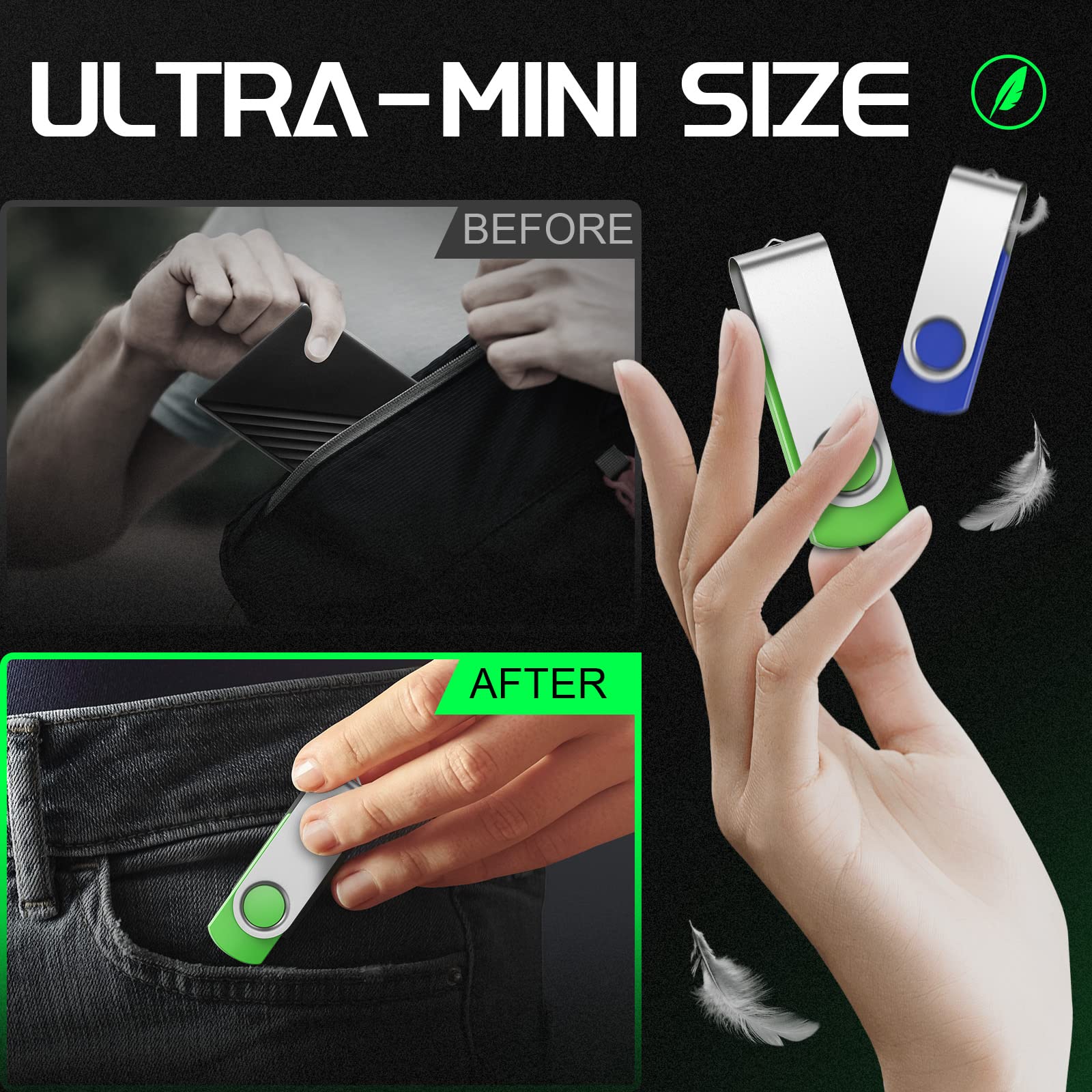 16Gb Usb3.0 Thumb Drives Bulk 10 Pack High Speed Flash Drives Swivel Zip Drive Jump Memory Stick For File Backup And Transfer Pe