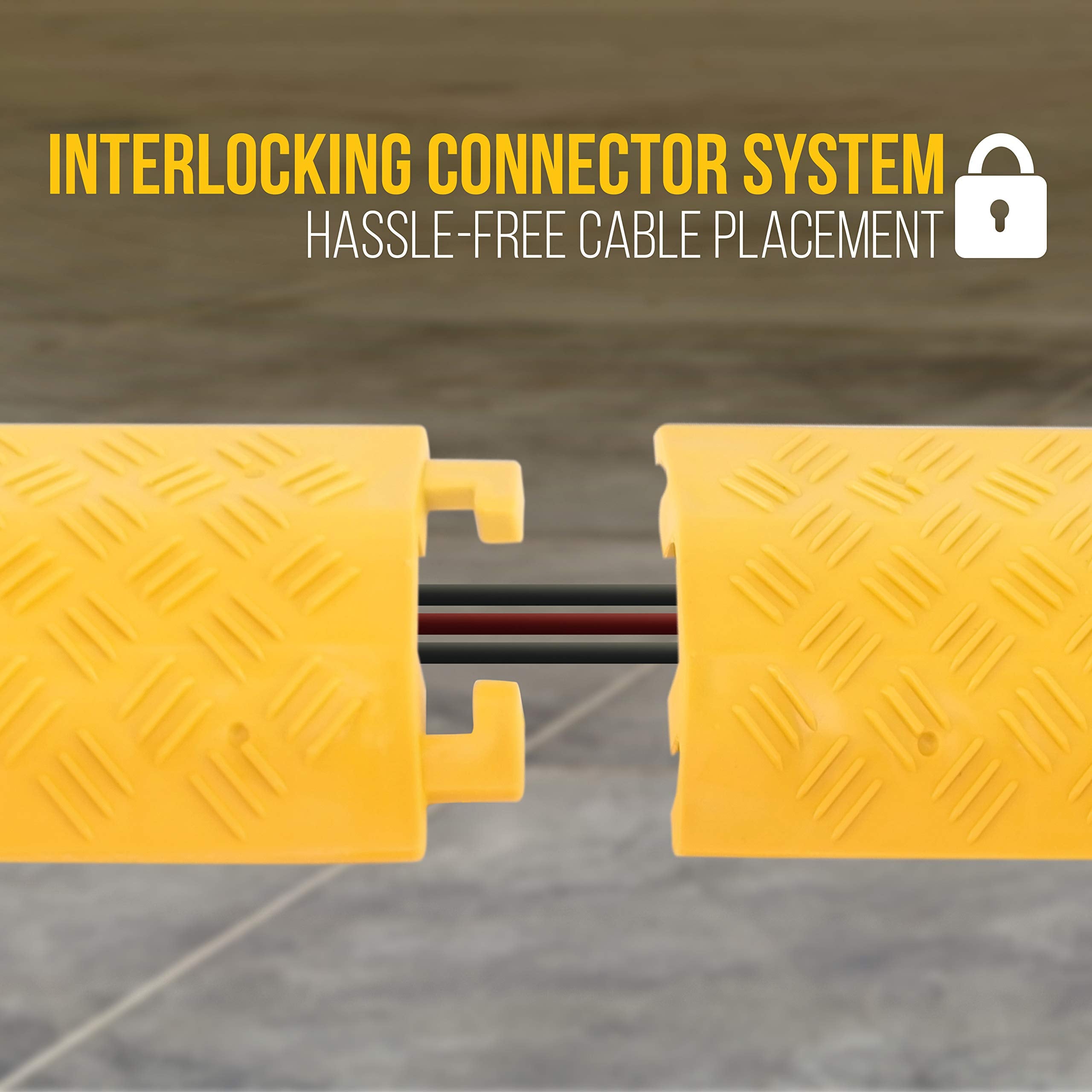 Pyle Durable Cable Ramp Protective Cover   2,000 Lbs Max Heavy Duty Drop Over Hose & Cable Track Protector, Safe In High Walking