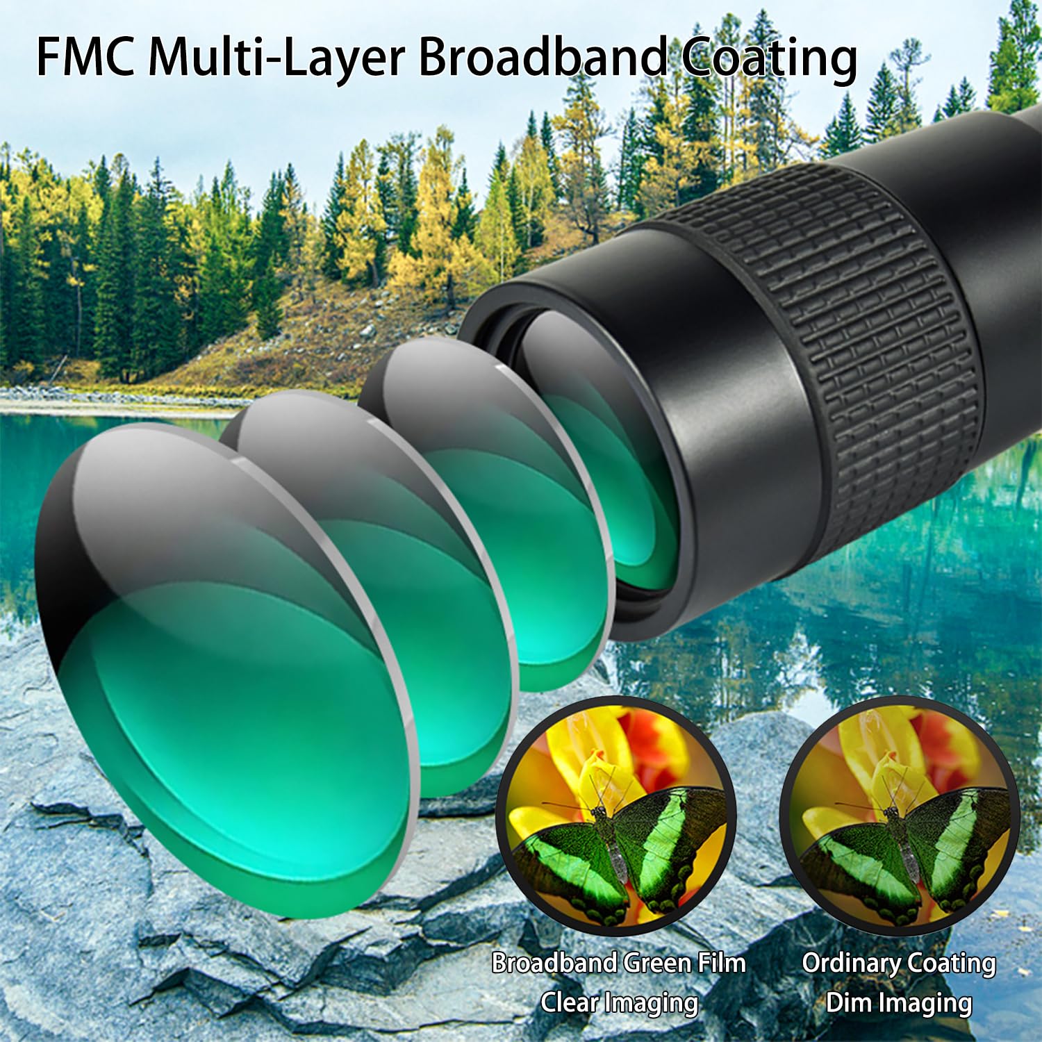 Monocular Telescope 10  300 40, Komire Compatible For Mobile Phones Compact Monoculars With Bak4 High Transparency Prism Fmc Coa