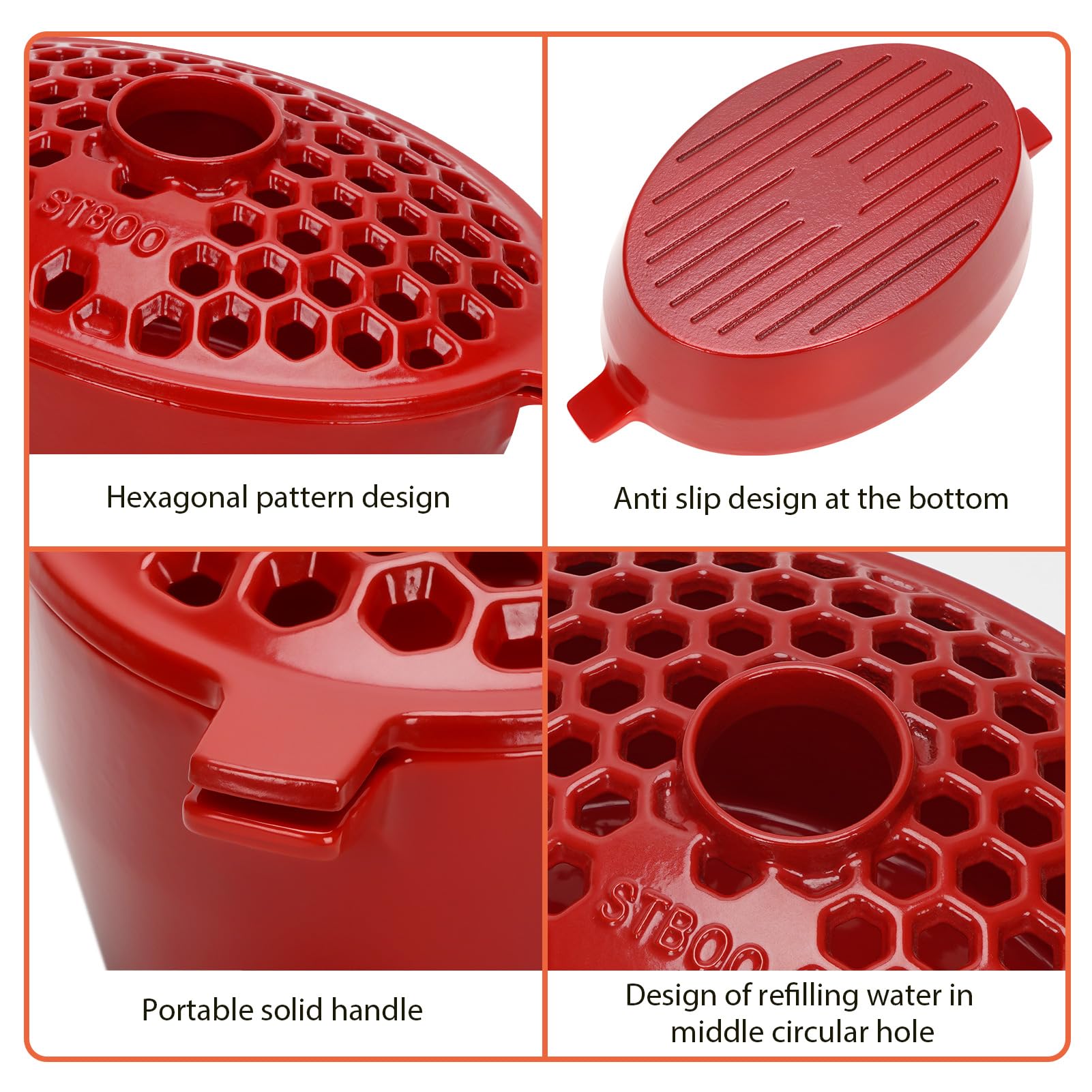 Stboo Wood Stove Steamer: Cast Iron Fireplace Humidifier | Indoor Pot For Home Heating | Bowl Fireplace Stove Covers Accessories