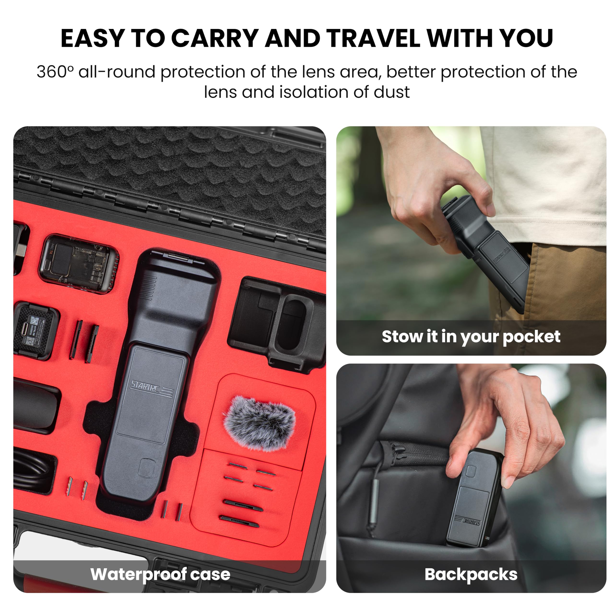 Startrc Gimbal Protective Cover For Dji Osmo Pocket 3 Creator Combo, Anti Fall Storage Handheld Camera Lens Screen Protector For