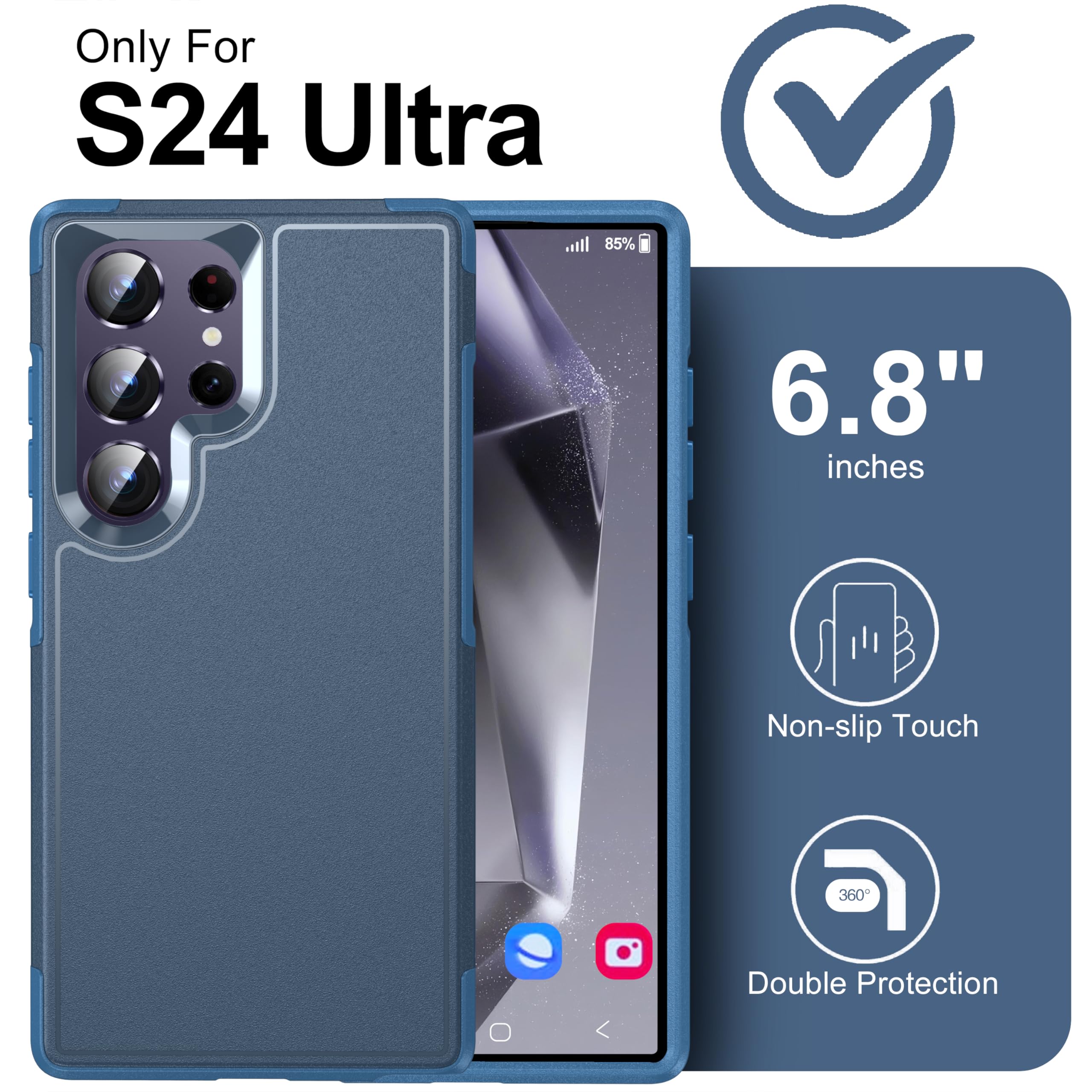 Oneagle For Samsung Galaxy S24 Ultra Case,Galaxy S24 Ultra Phone Case[Compatible Wireless Charging][15Ft Military Grade Drop Pro