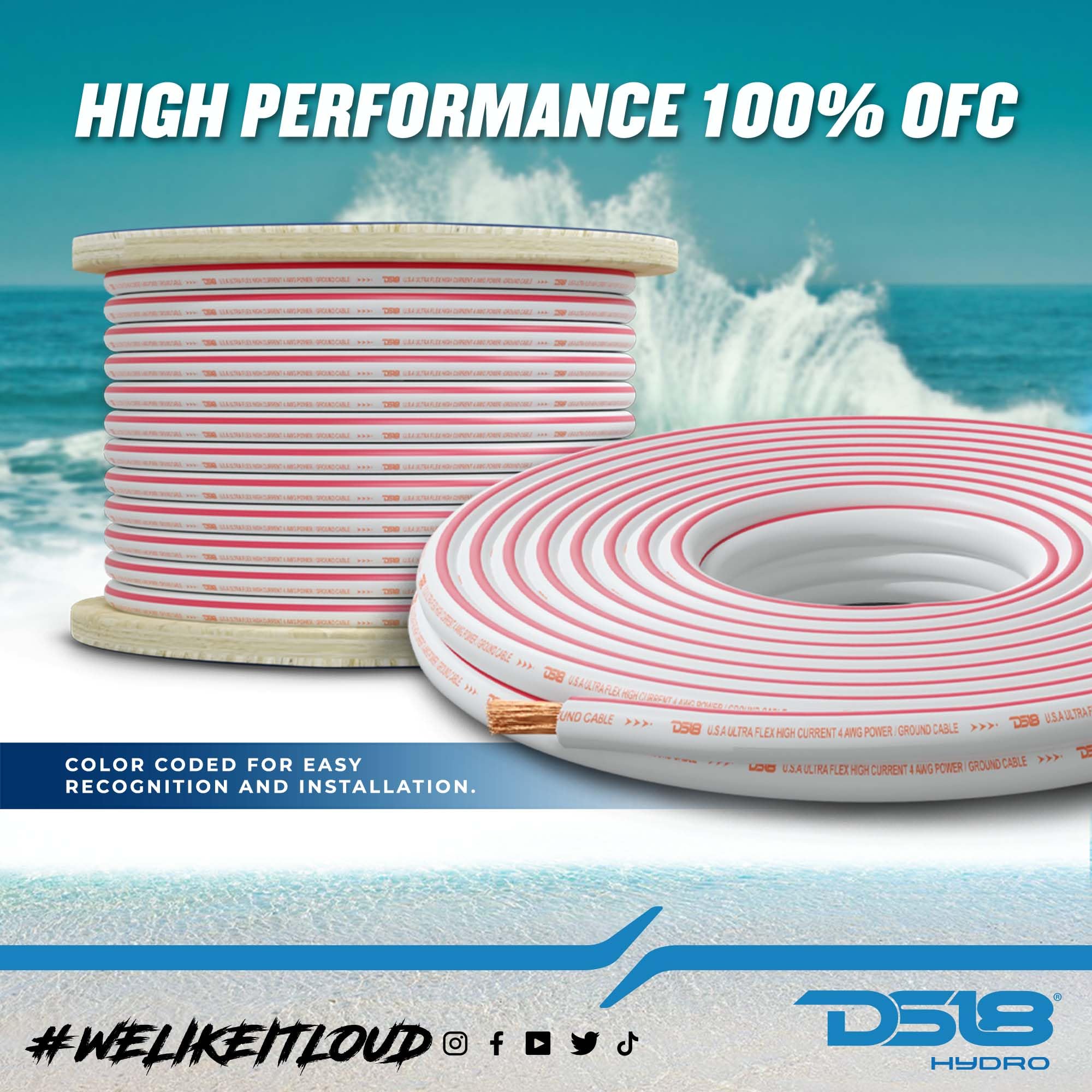 Ds18 Mofc4Ga50P 4 Gauge 50 Feet Marine Wire Tinned Boat Cable Oxygen Grade Ofc Power Wire   American Standard Wire For Automotiv