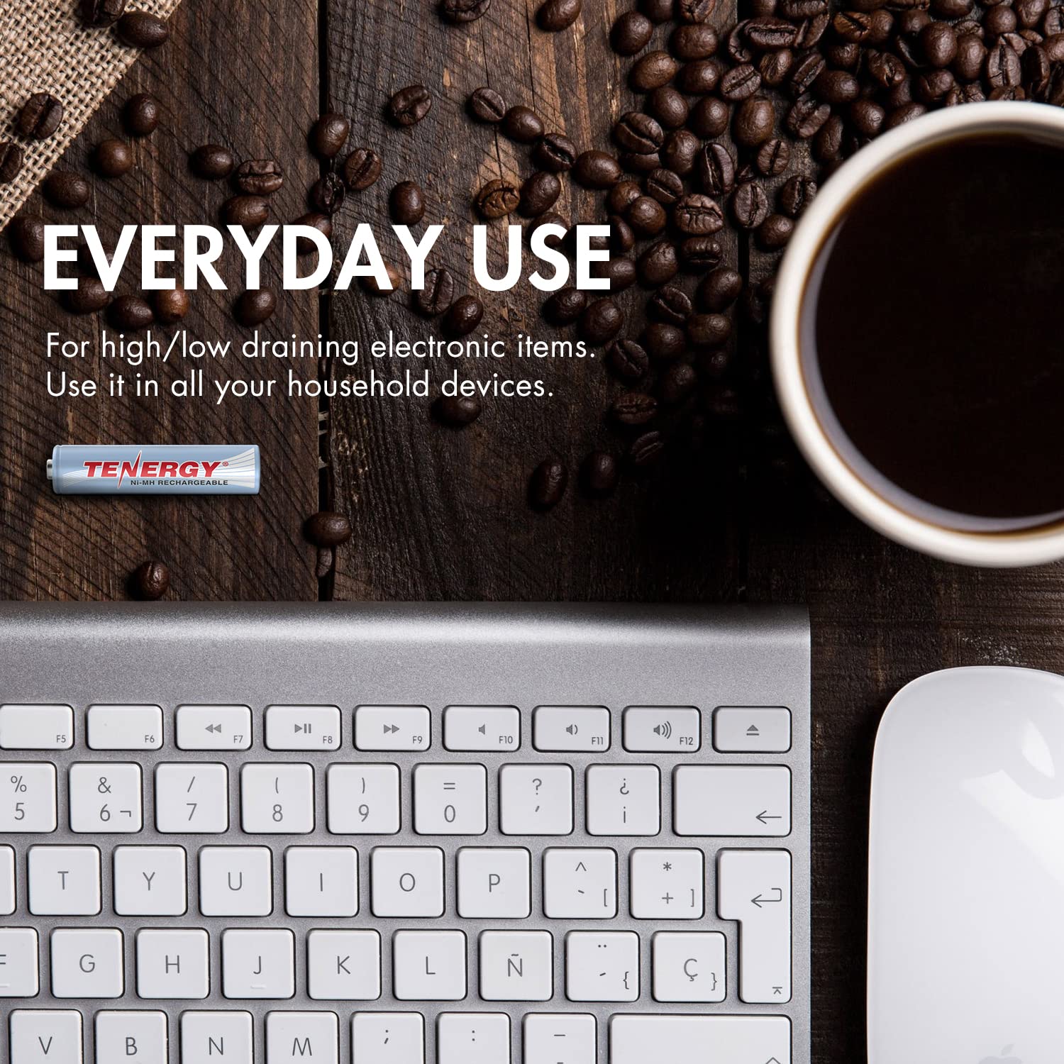 Tenergy Aaa Rechargeable Battery, High Capacity 1000Mah Nimh Aaa Battery, 1.2V Triple A Batteries, 12-Pack